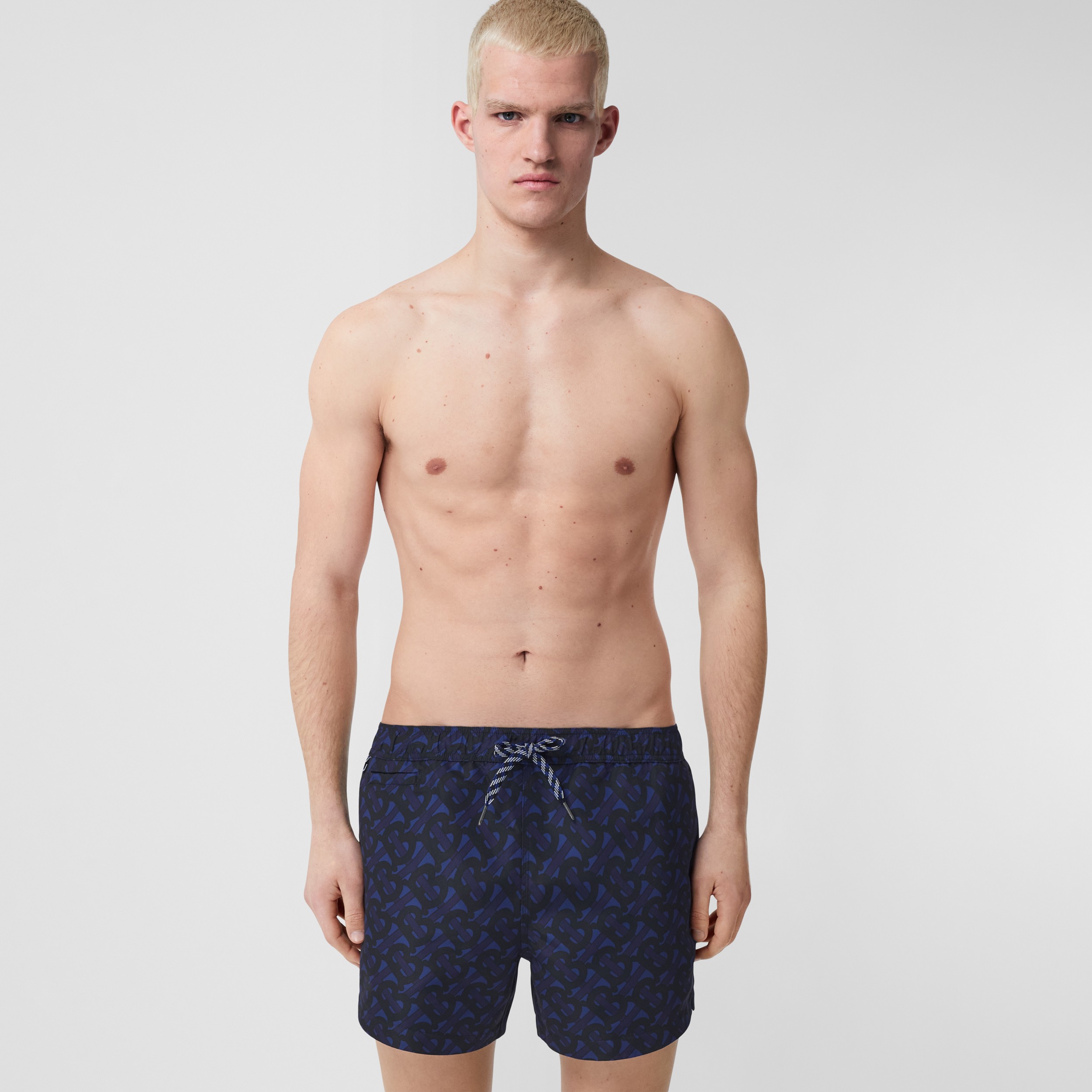 Monogram Print Drawcord Swim Shorts in Oceanic Blue - Men | Burberry® Official - 3