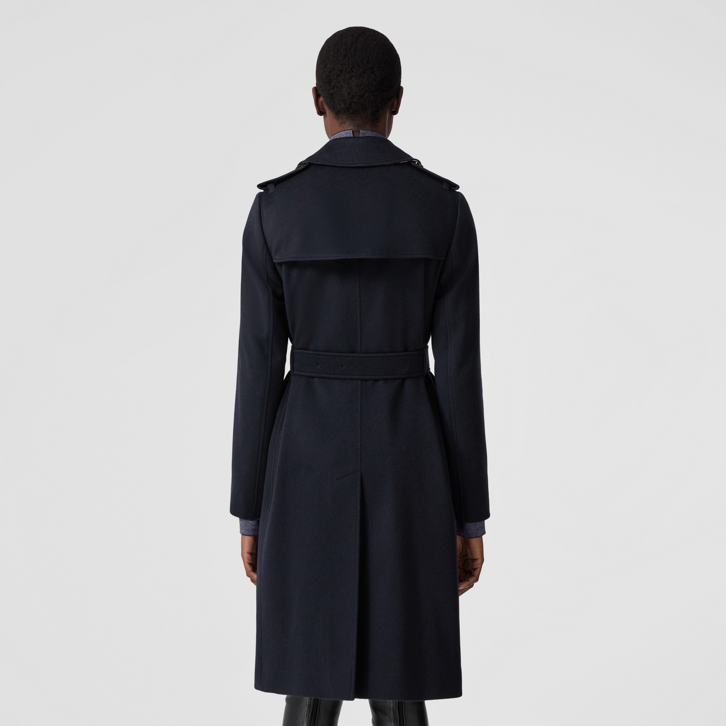 Trench coat Kensington en cachemir (Azul Gris Marengo Oscuro) - Mujer | Burberry® oficial - 3