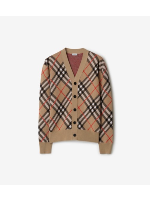 Burberry Check Wool Mohair Blend Cardigan In Multi