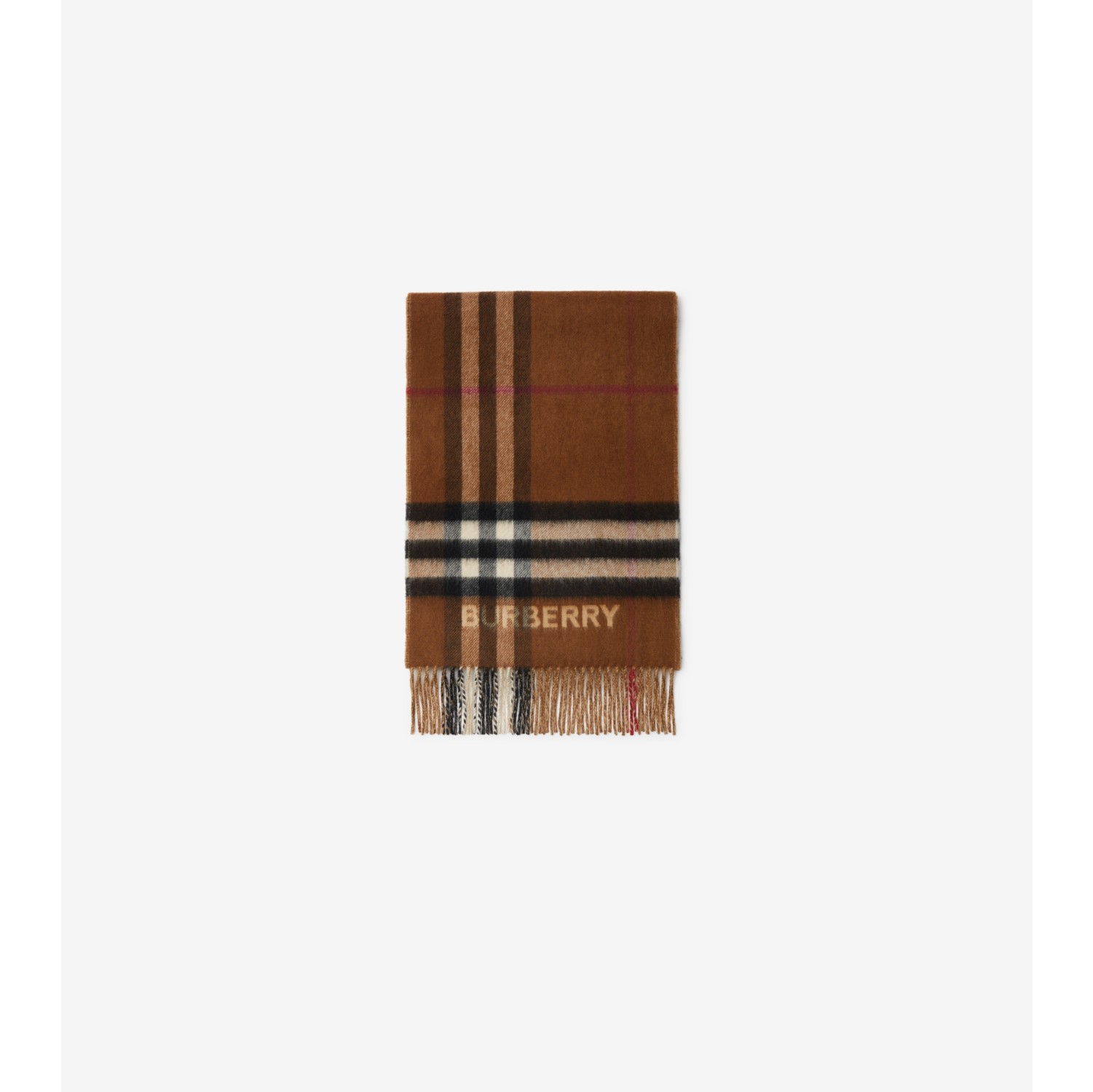 Contrast Check Cashmere Scarf