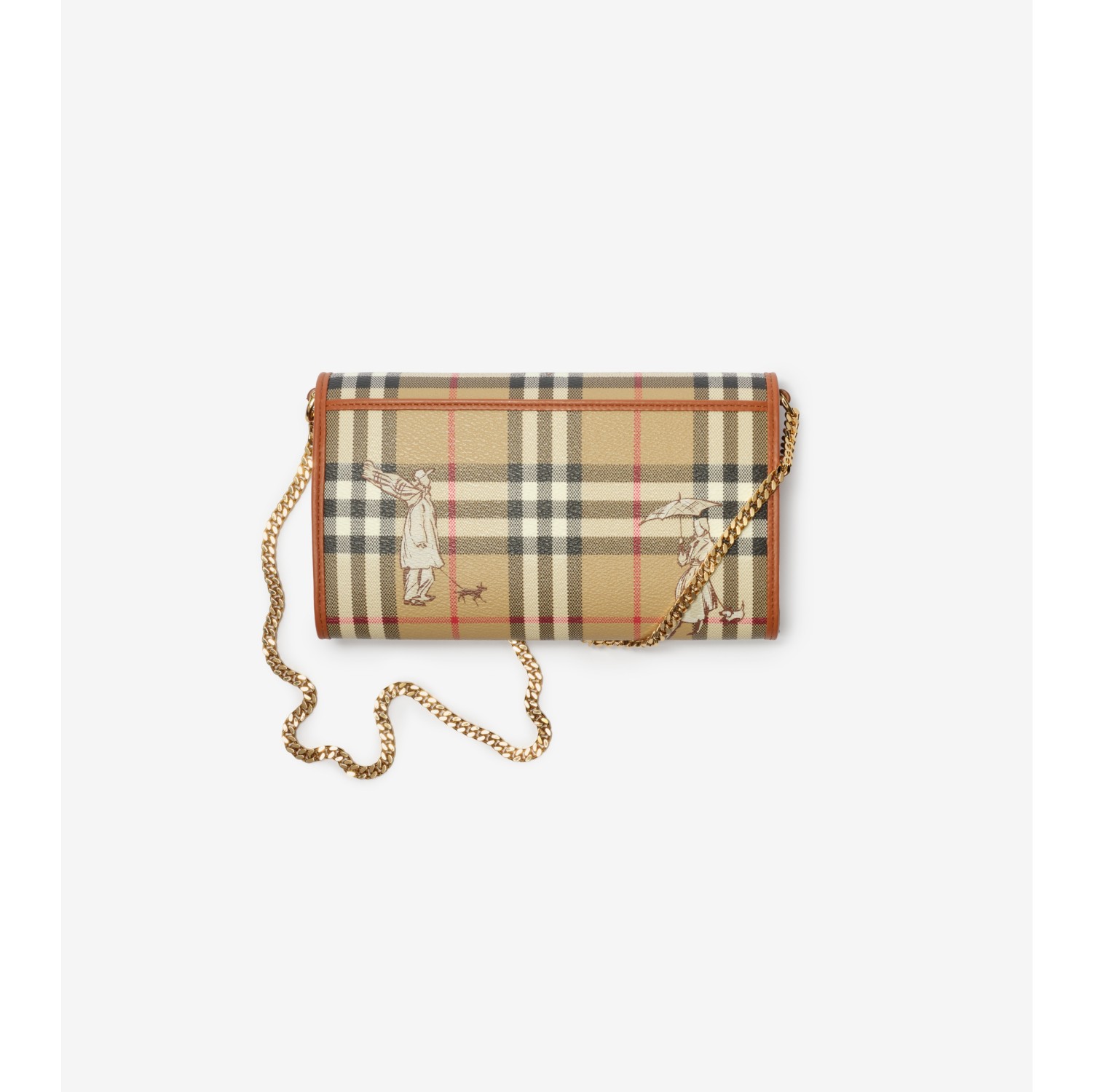 Check Mates Chain Strap Wallet in Archive beige - Women | Burberry