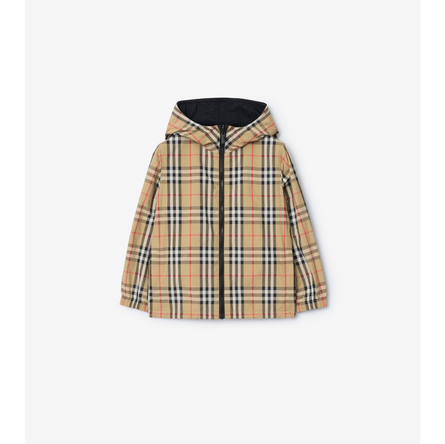 Reversible Check Hooded Jacket