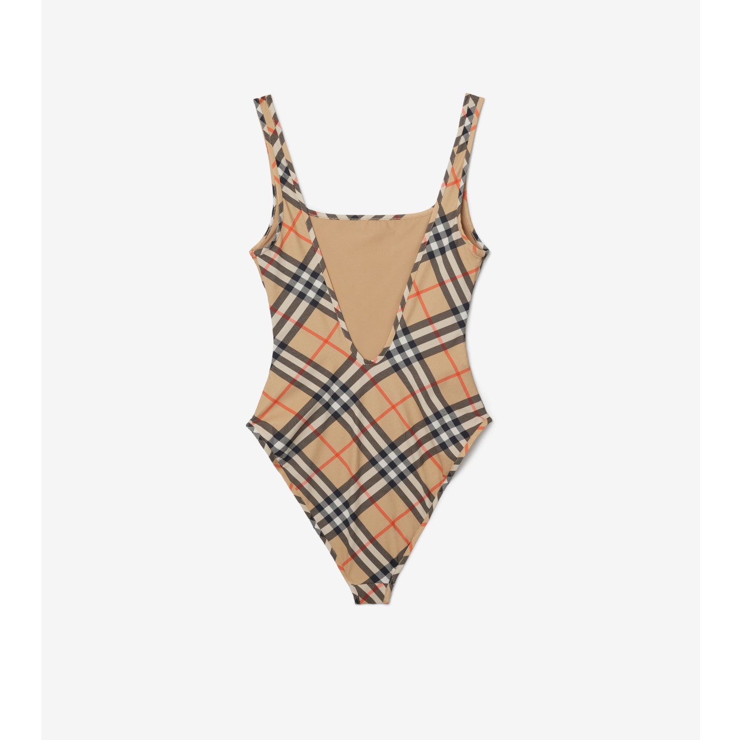 Check Swimsuit in Sand - Women, Nylon | Burberry® Official