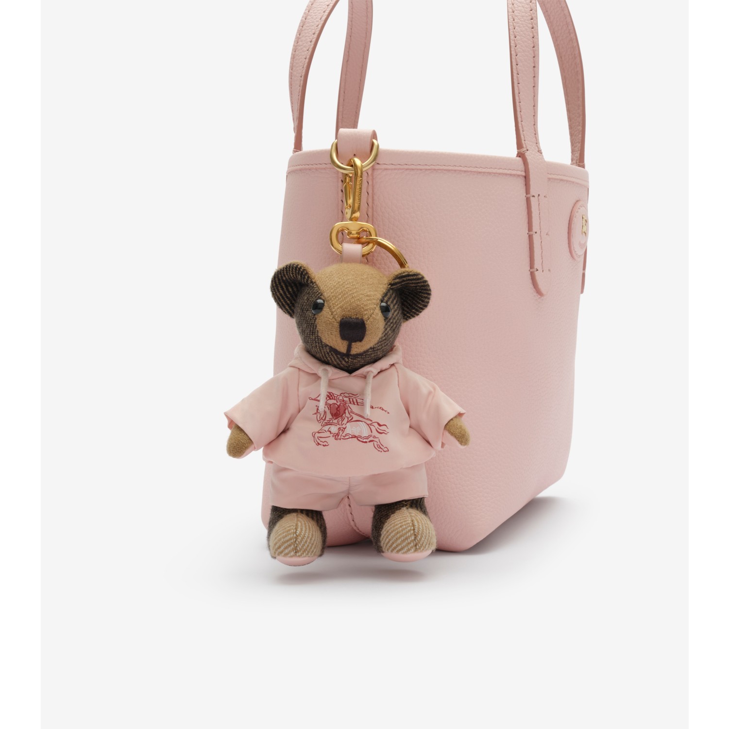 【BURBERRY】ピンク、トートバッグ、リバーシブル ミニ リバーシブル ブルームズベリー トート​ (カメオピンク／マロウ