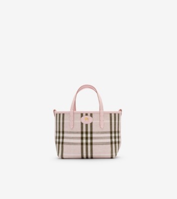 Burberry ミニ リバーシブル ブルームズベリー トート​ (カメオピンク／マロウピンク) - ウィメンズ, レザー | Burberry®公式サイト