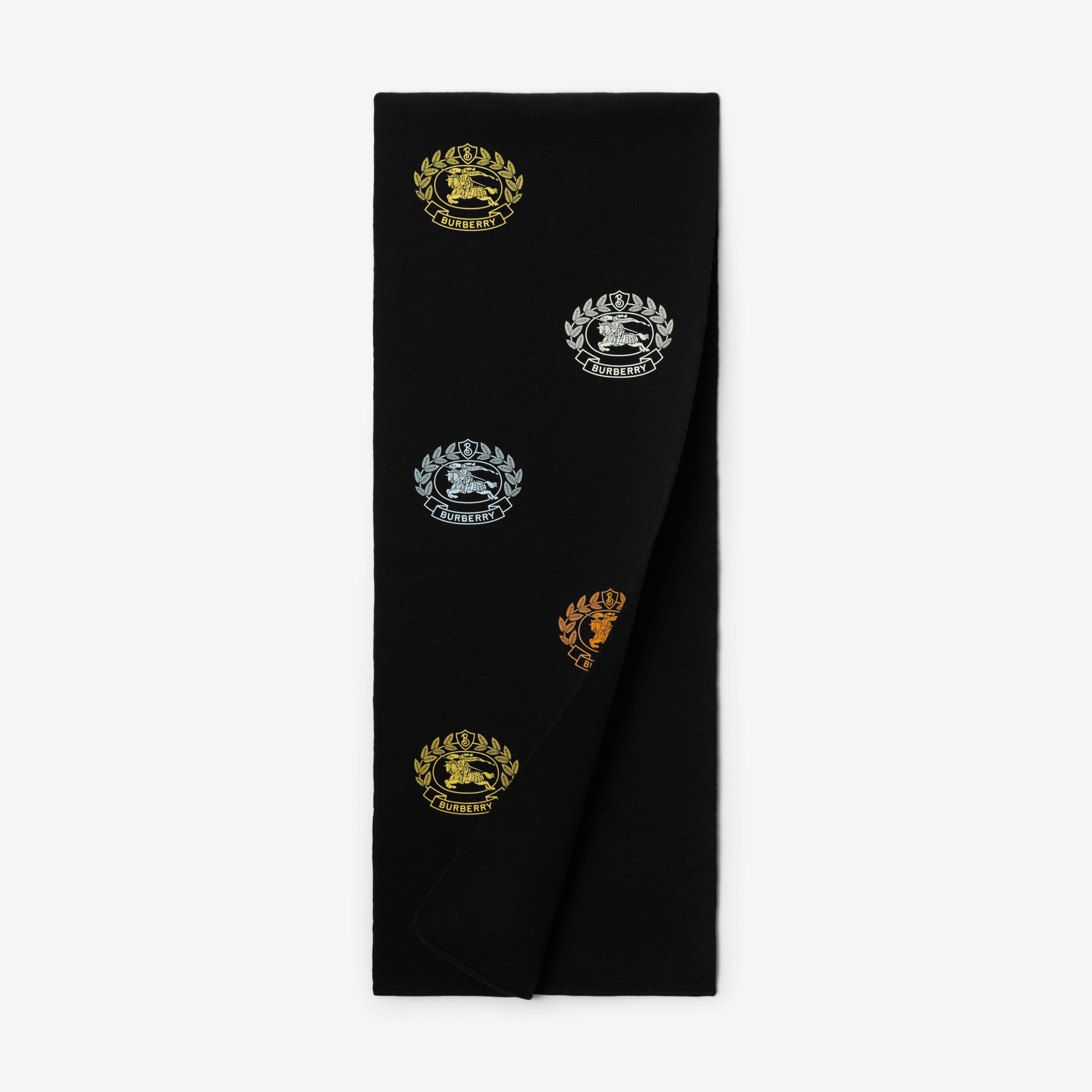EKD Print Technical Wool Scarf in Black - Children | Burberry® Official - 1