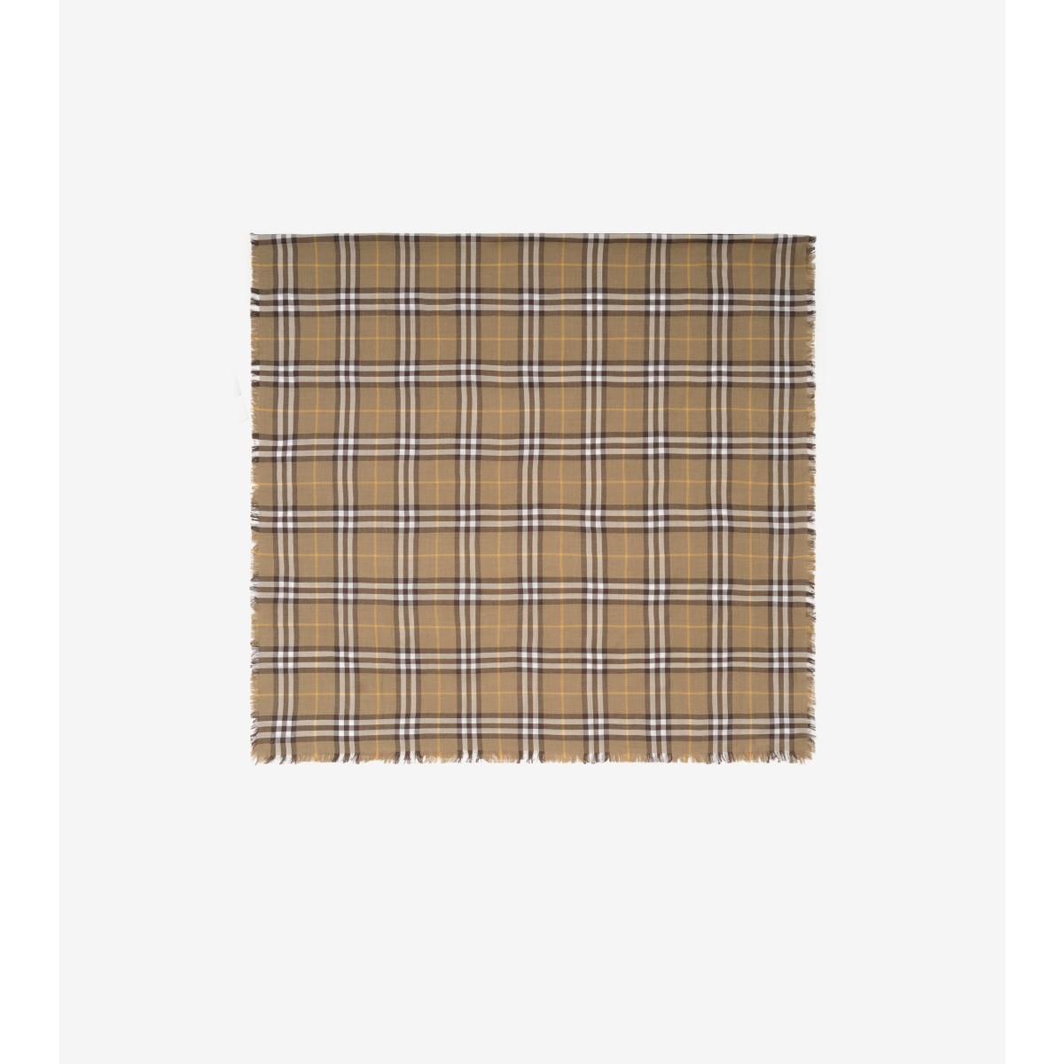  Check Cashmere Silk Scarf