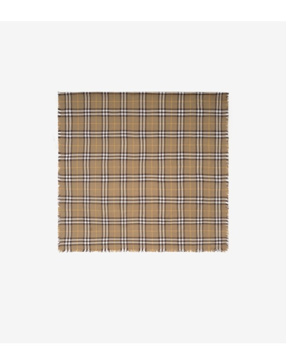 Check Cashmere Silk Scarf