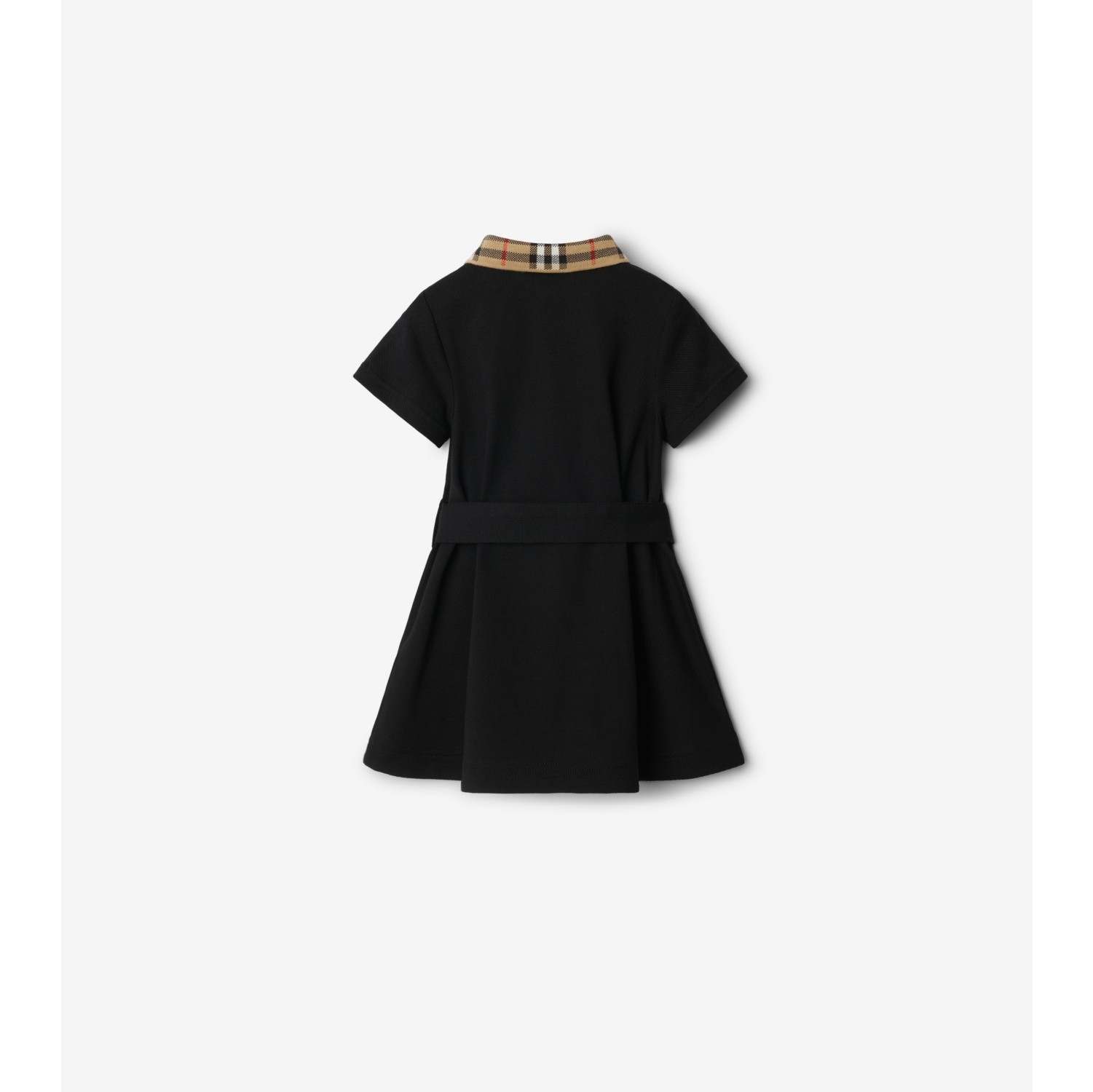 Check Collar Cotton Polo Shirt Dress