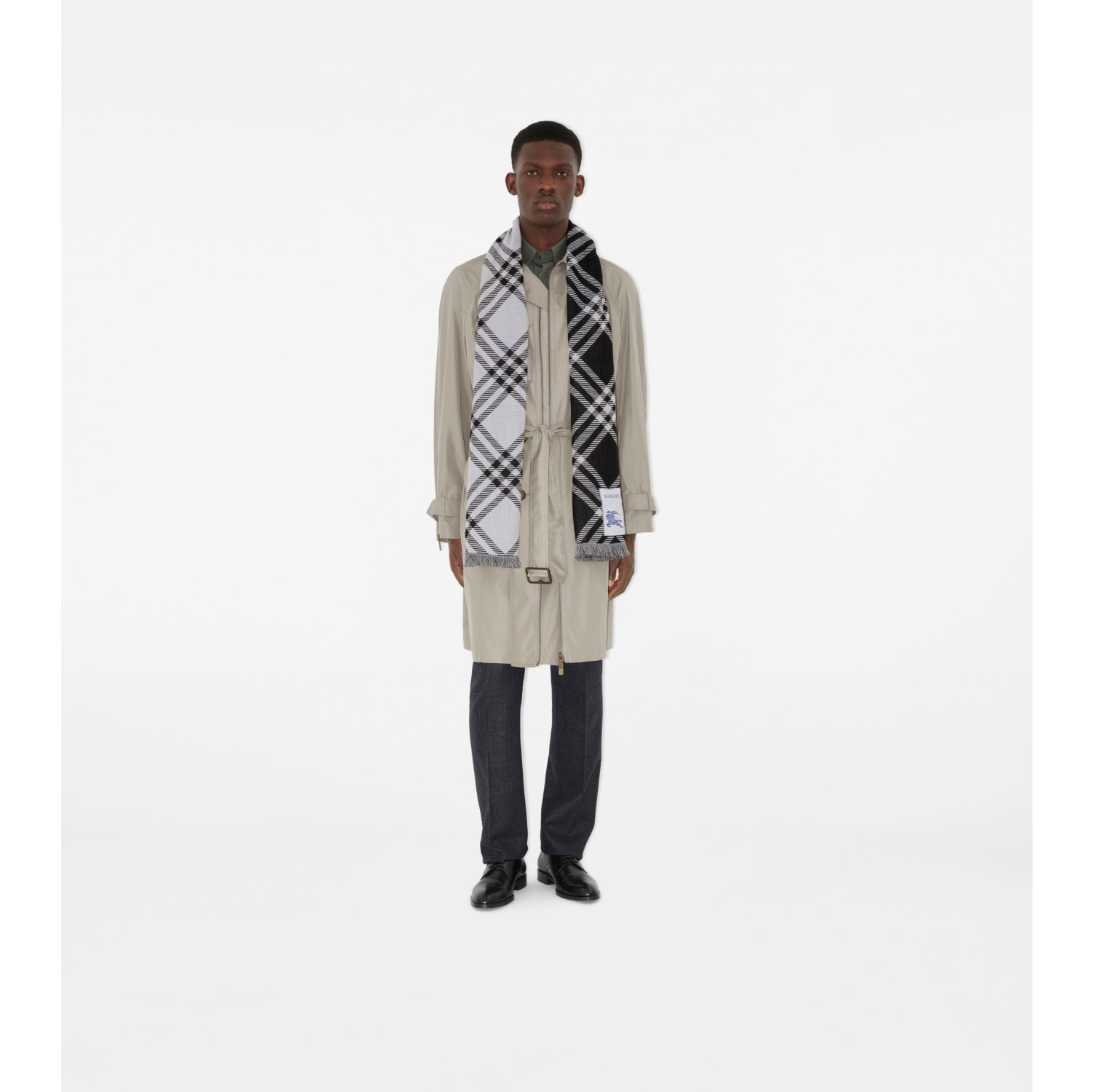 Foulard en laine et soie Check