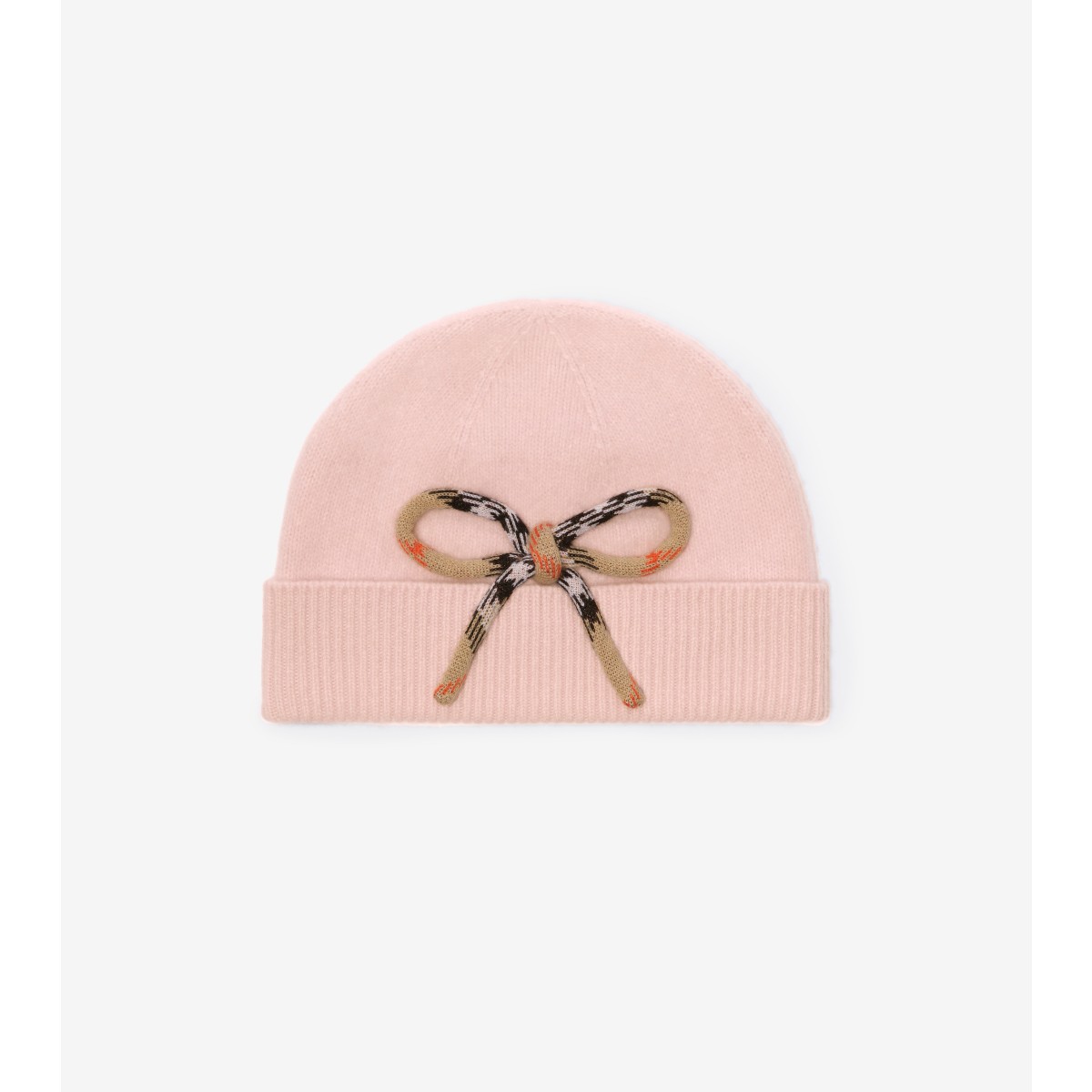  Check Bow Wool Cashmere Beanie