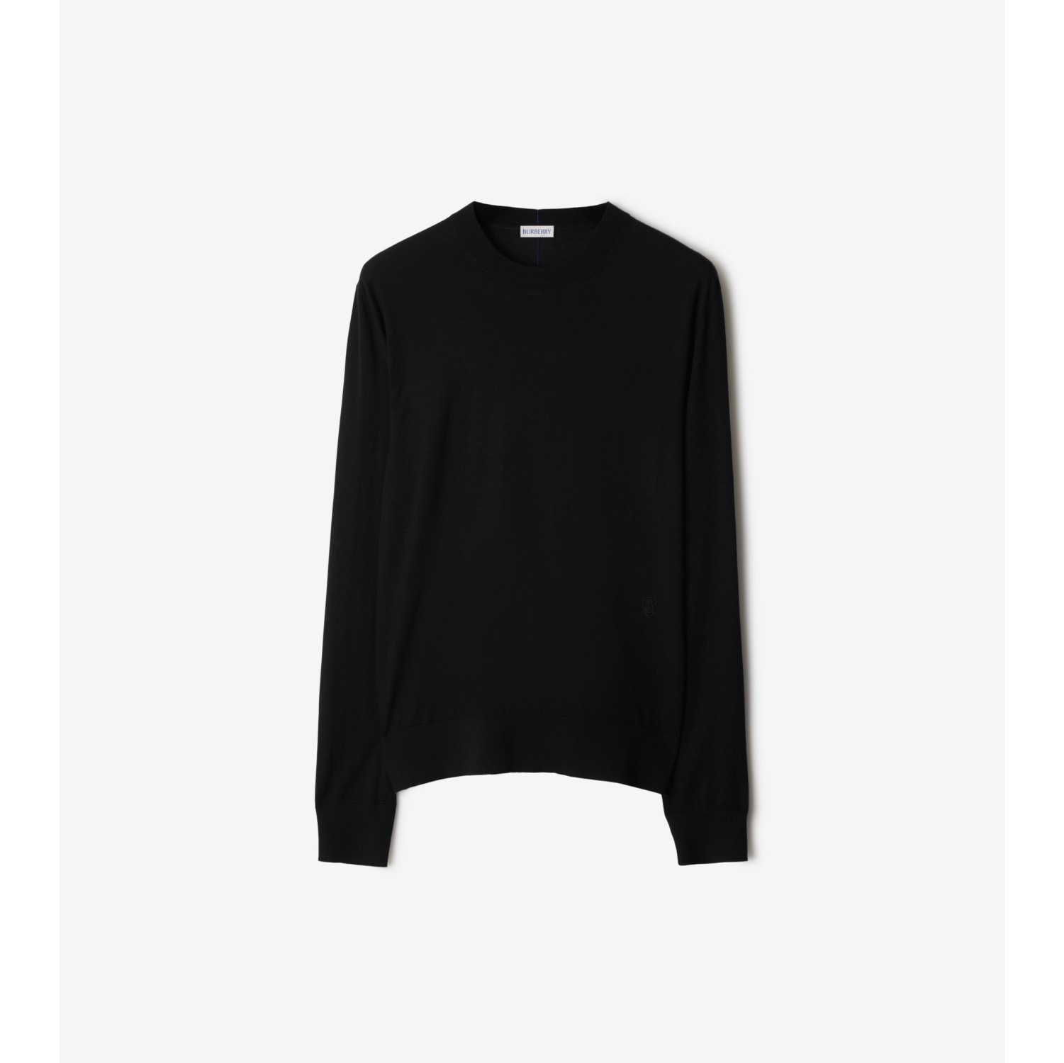 Wool Sweater in Black Men Burberry Official