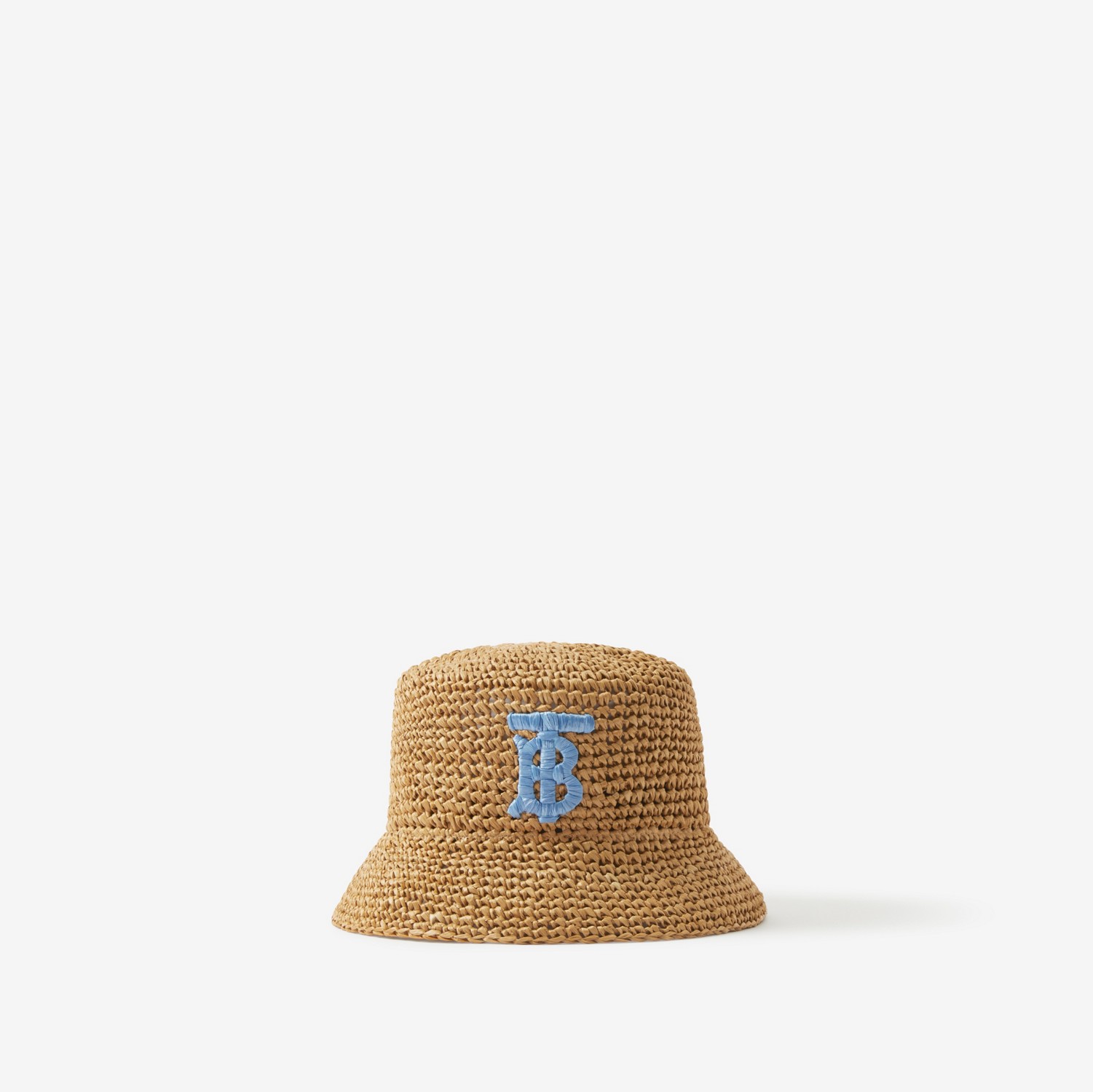 Monogram Motif Raffia-effect Bucket Hat in Blue/beige | Burberry® Official
