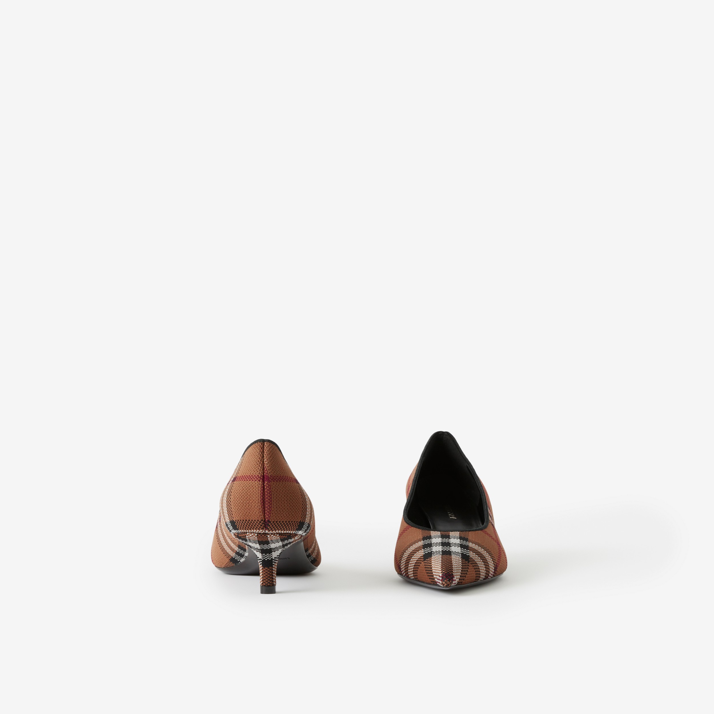 Zapatos de tacón en tejido Check con puntera en pico (Marrón Abedul Oscuro) - Mujer | Burberry® oficial - 4