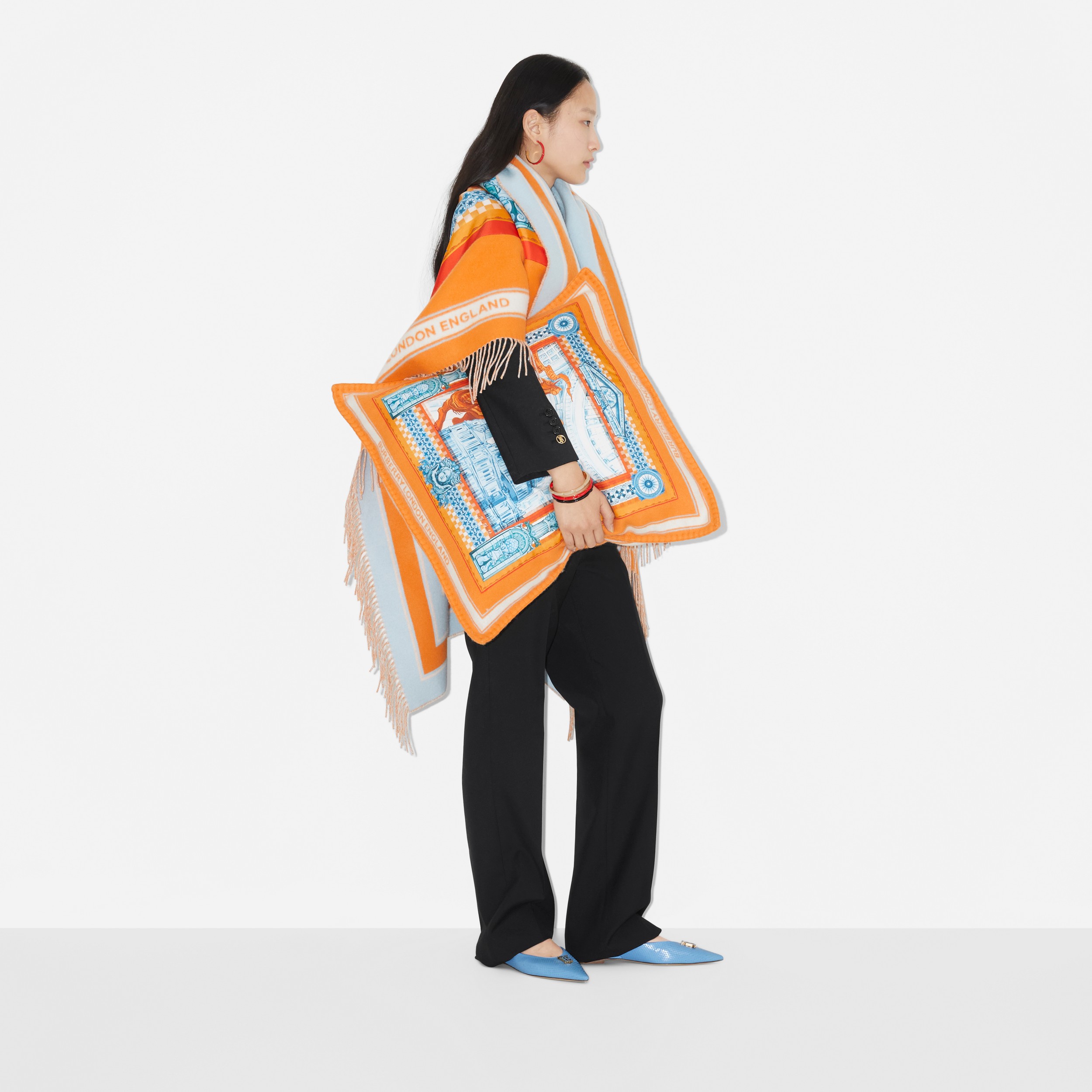 Kaschmir-Woll-Kissenbezug mit EKD-Print (Leuchtendes Orange) | Burberry® - 3