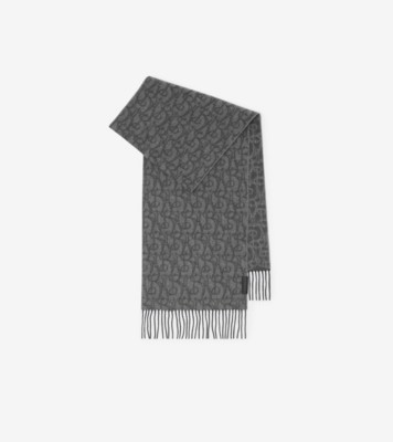 B Charm Cashmere Scarf in Iron grey | Burberry® Official