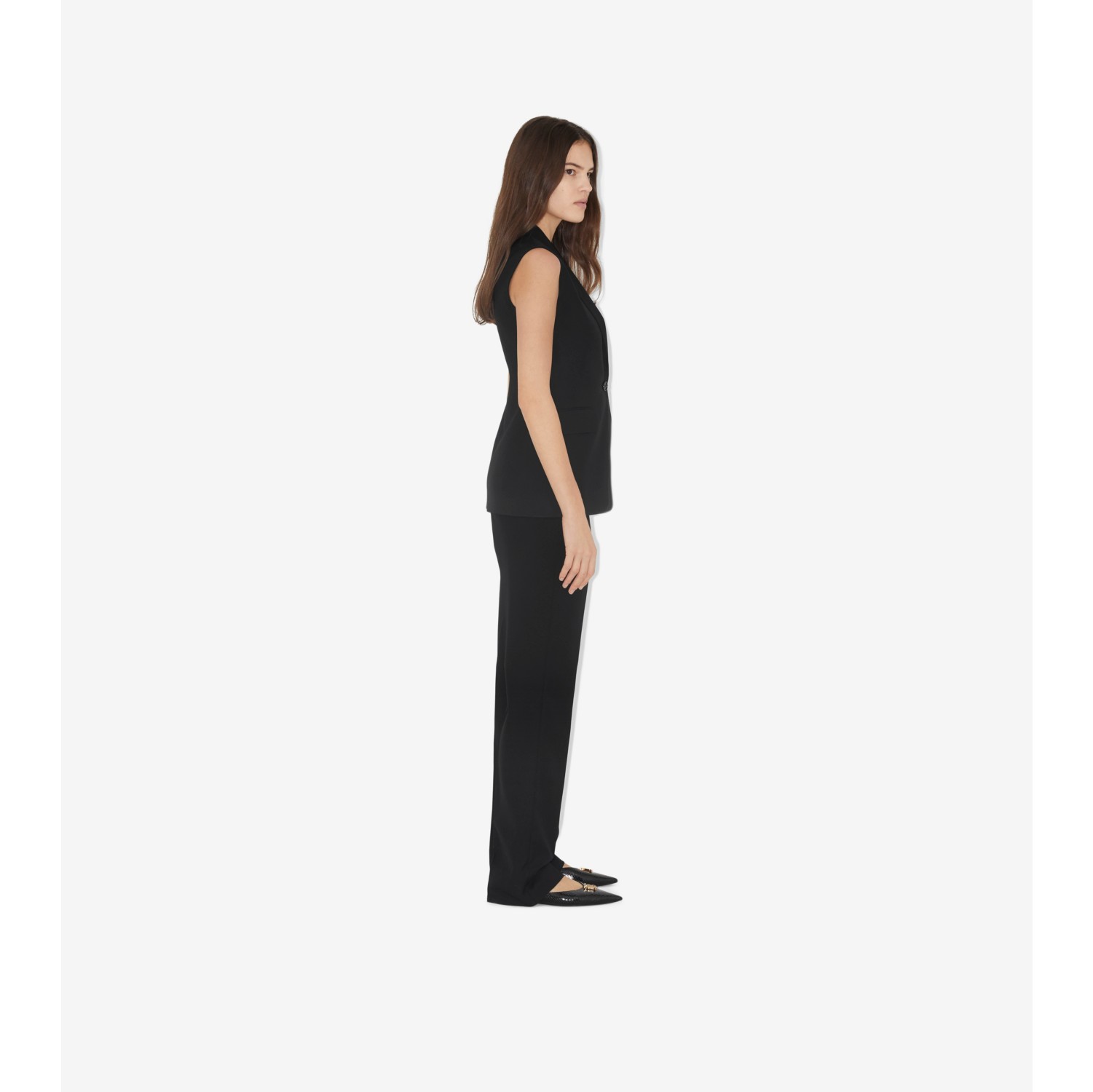 Wool Twill Tailored Trousers in Black - Women | Burberry® Official
