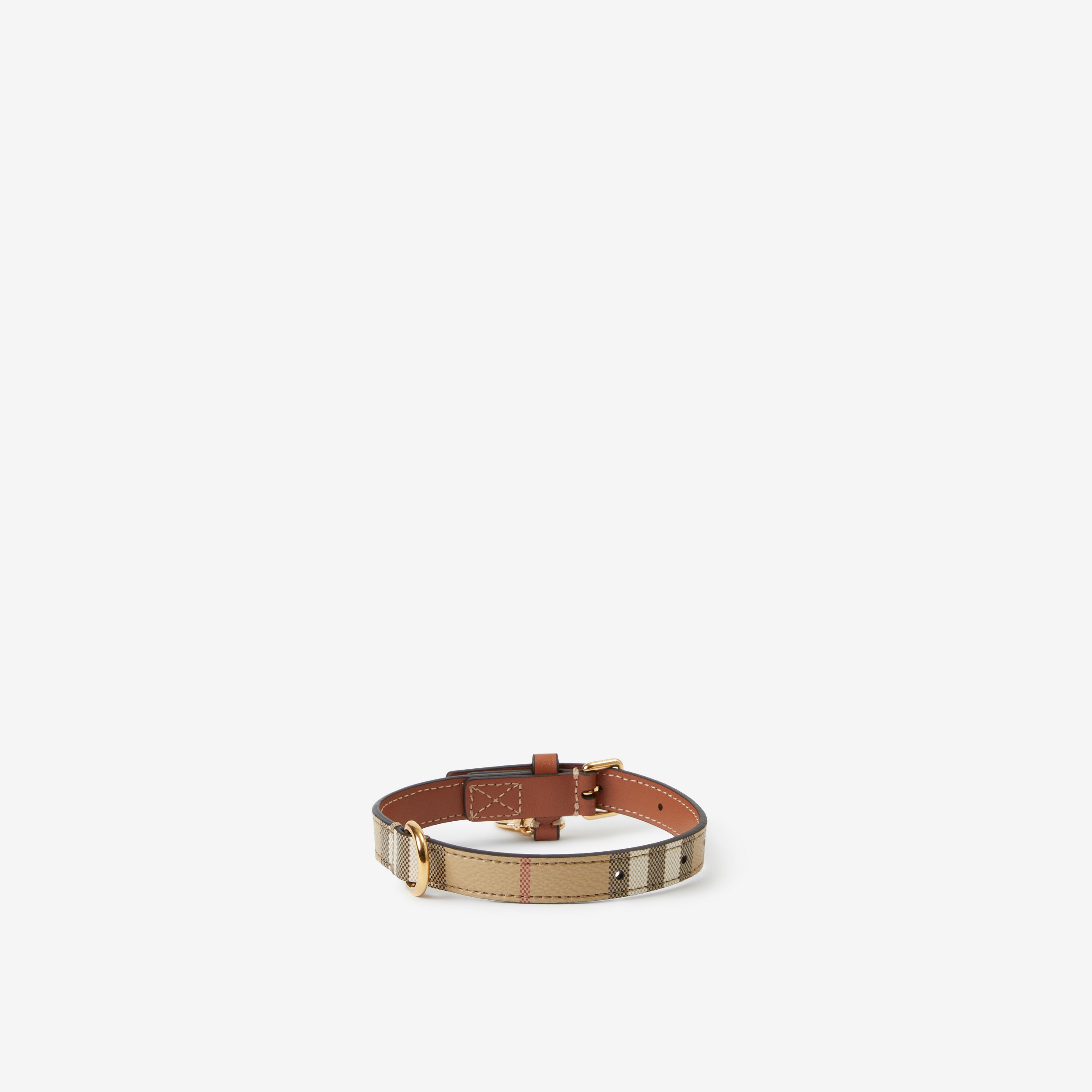 Burberry Check Small Dog Collar in Archive Beige/briar Brown | Burberry® Official - 2