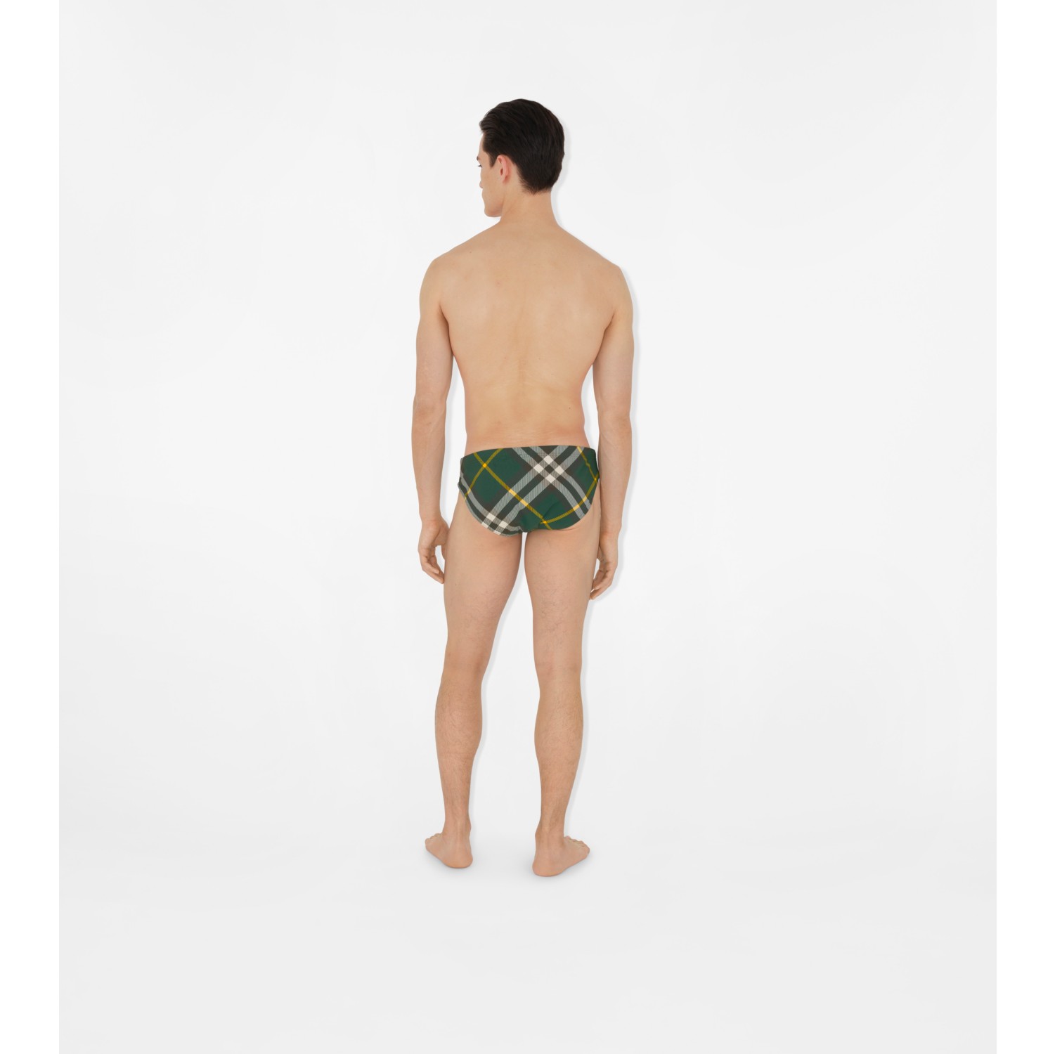 Check Swim Briefs in Ivy Men Burberry Official