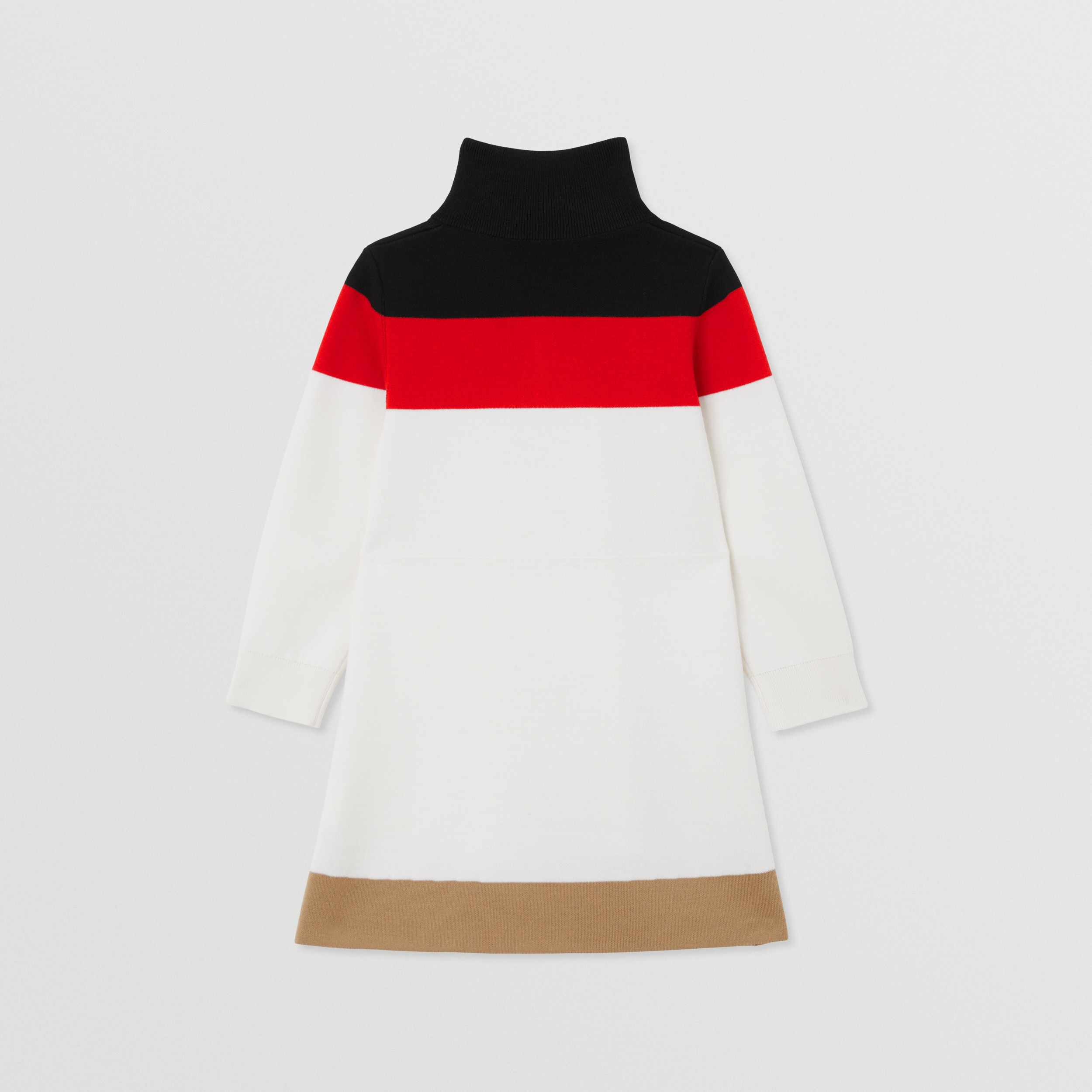 Logo Graphic Appliqué Wool Blend Dress in Ivory | Burberry® Official - 3