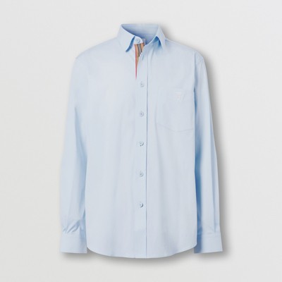 Monogram Motif Stretch Cotton Blend Shirt