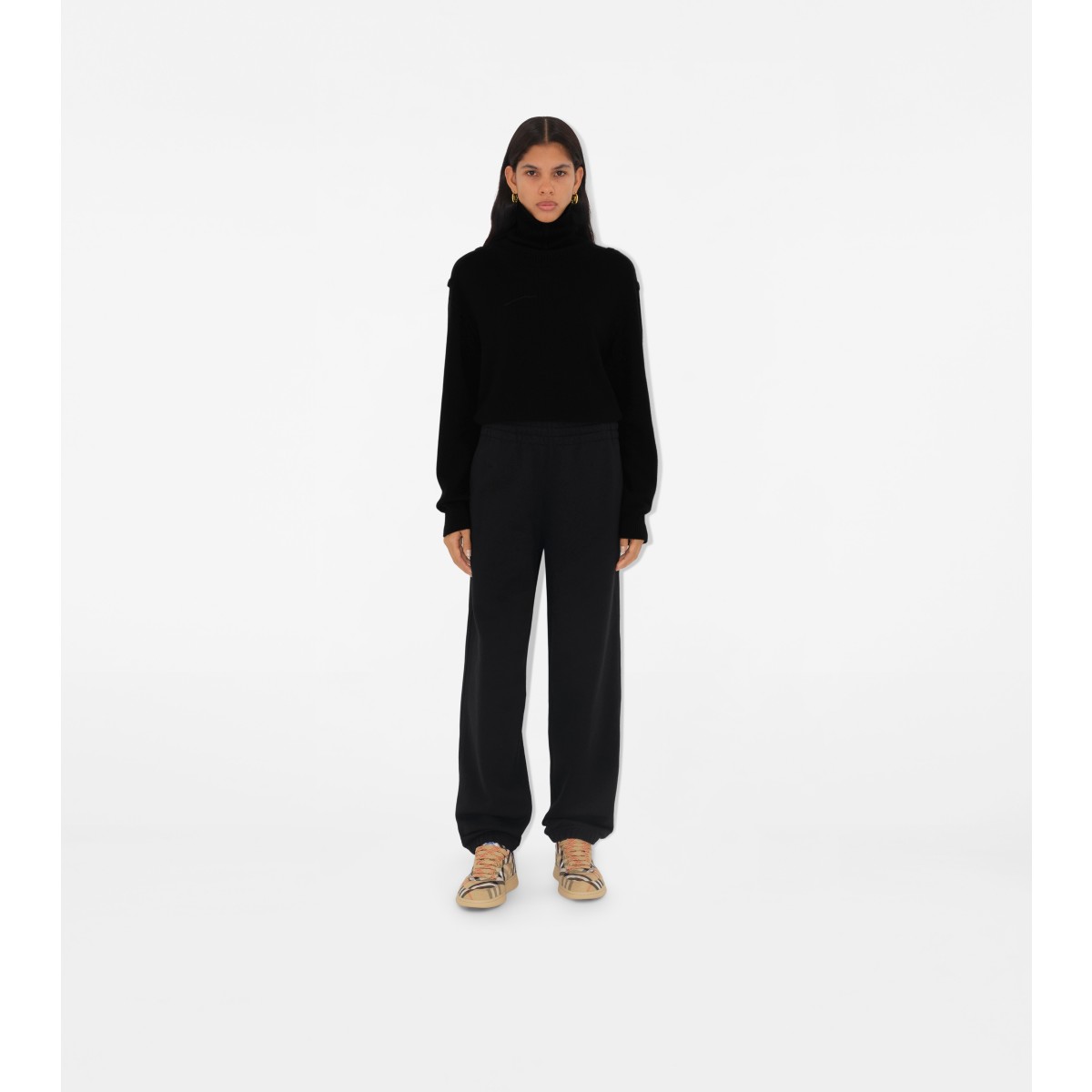  Check Label Cotton Jogging Pants