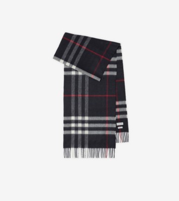 Burberry Check Cashmere Scarf Charcoal