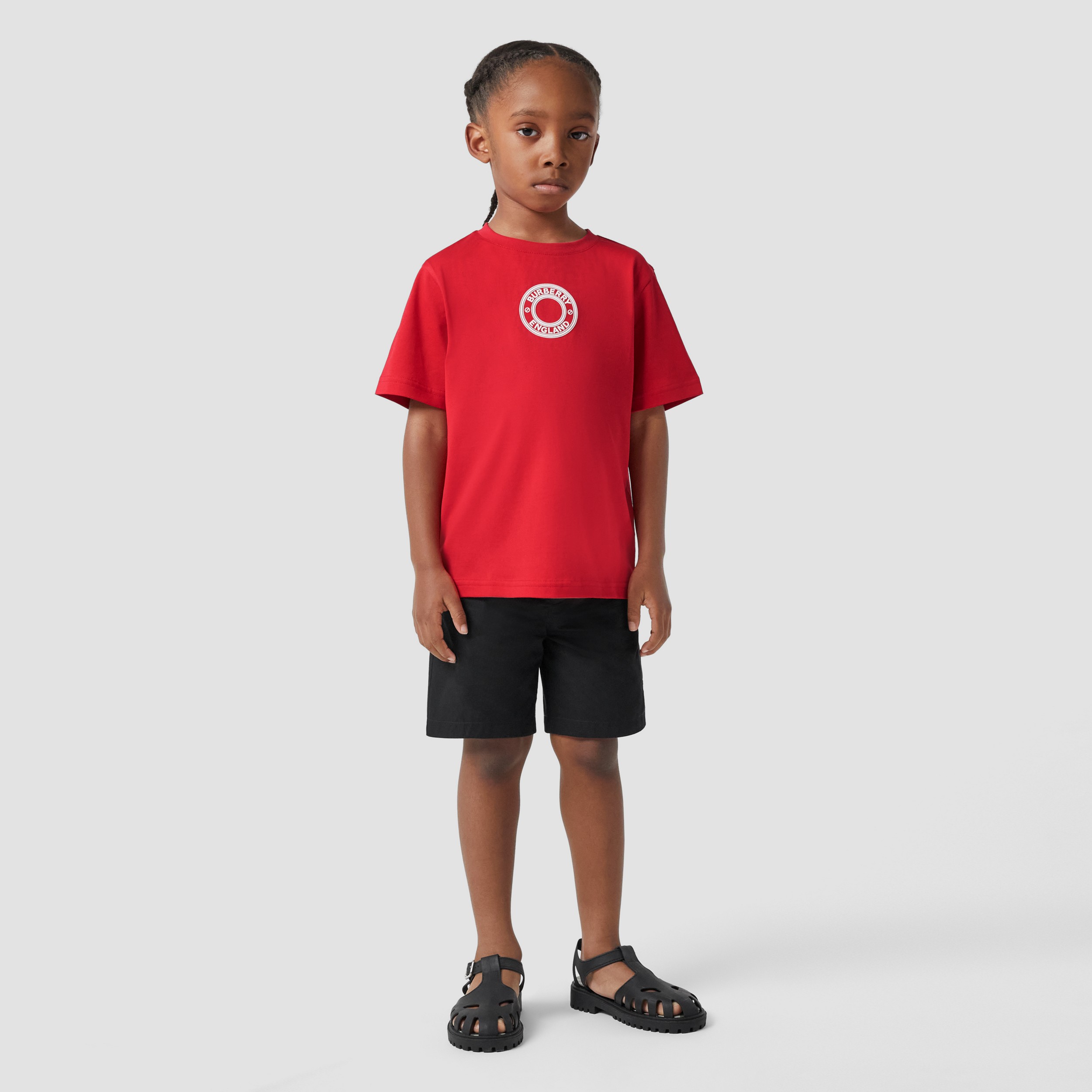 Camiseta en algodón con logotipo gráfico (Rojo Intenso) | Burberry® oficial - 4