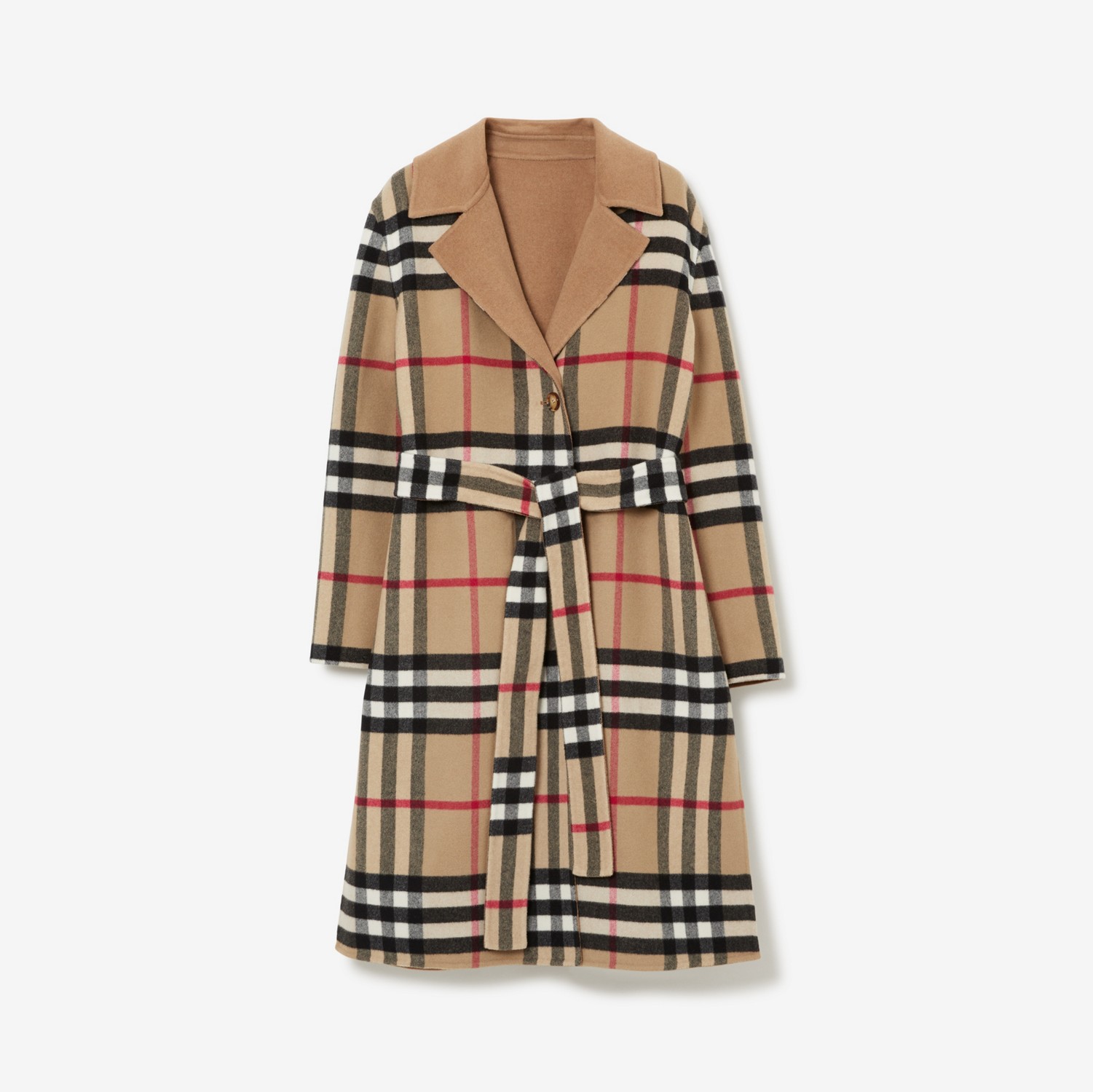 Reversible Check Wool Coat