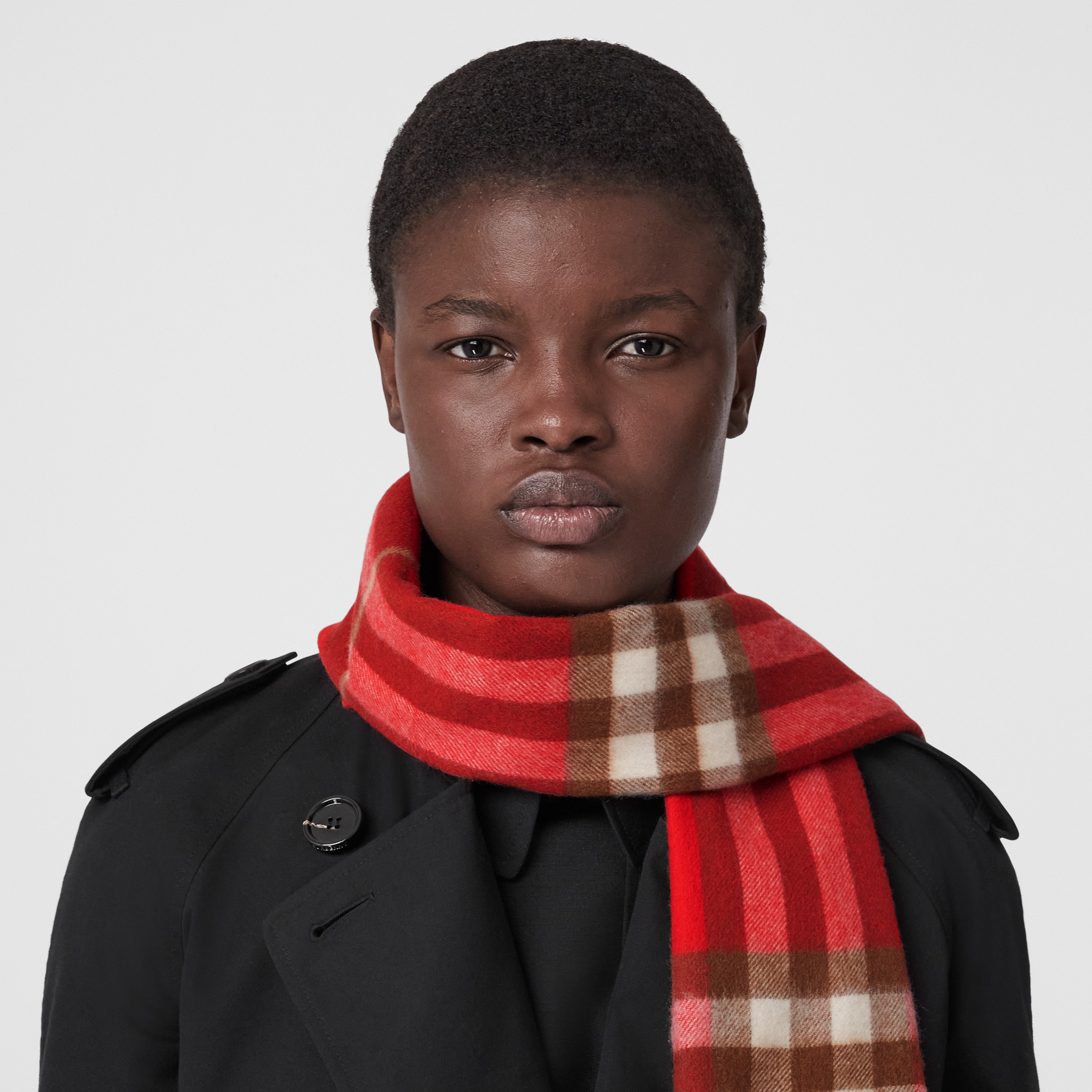 The Burberry Check Cashmere Scarf in Red | Burberry® Official - 2