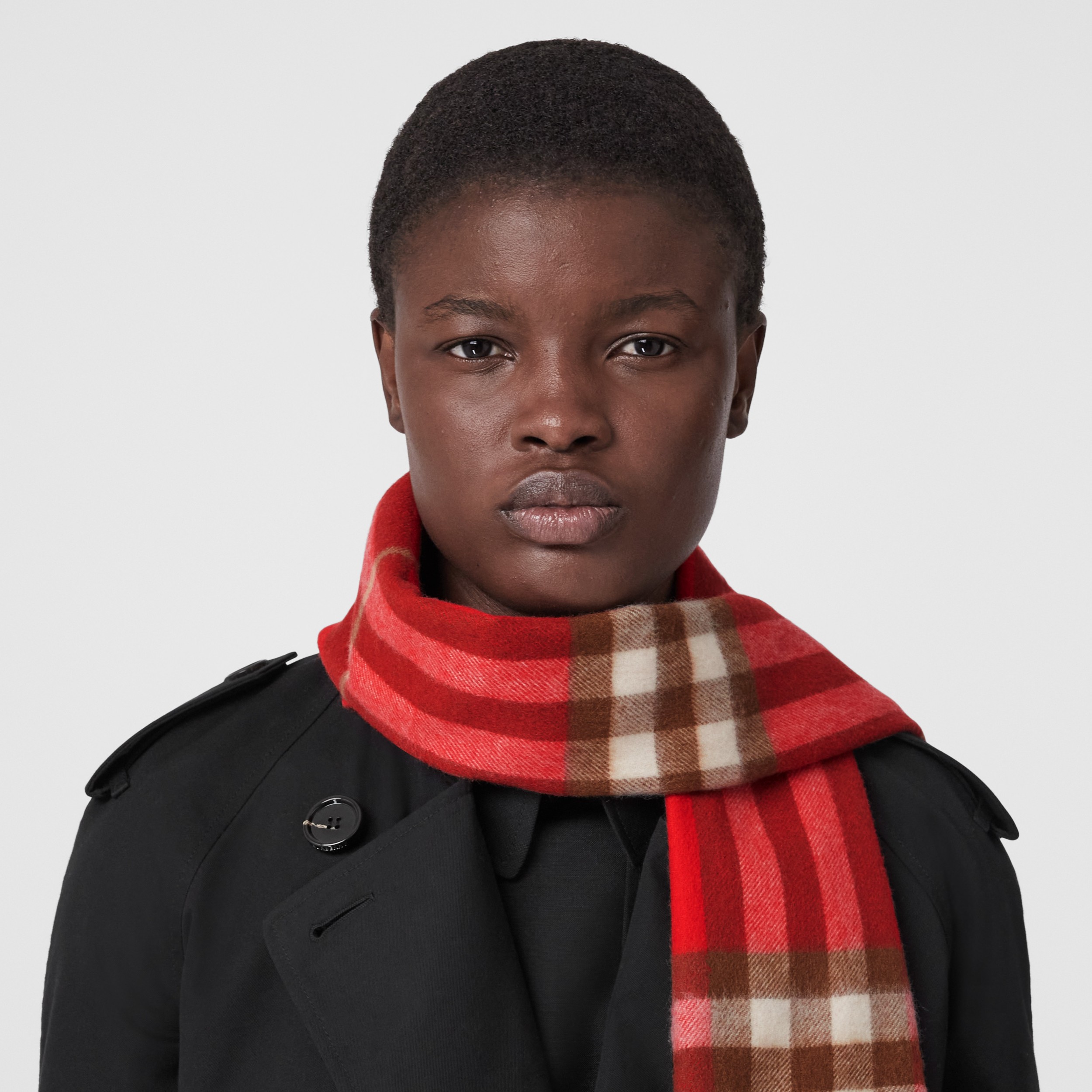 The Burberry Check Cashmere Scarf in Red | Burberry® Official