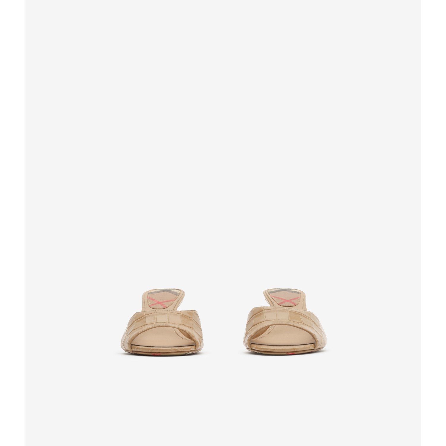 Crocodile-effect Leather Mews Low Sandals​
