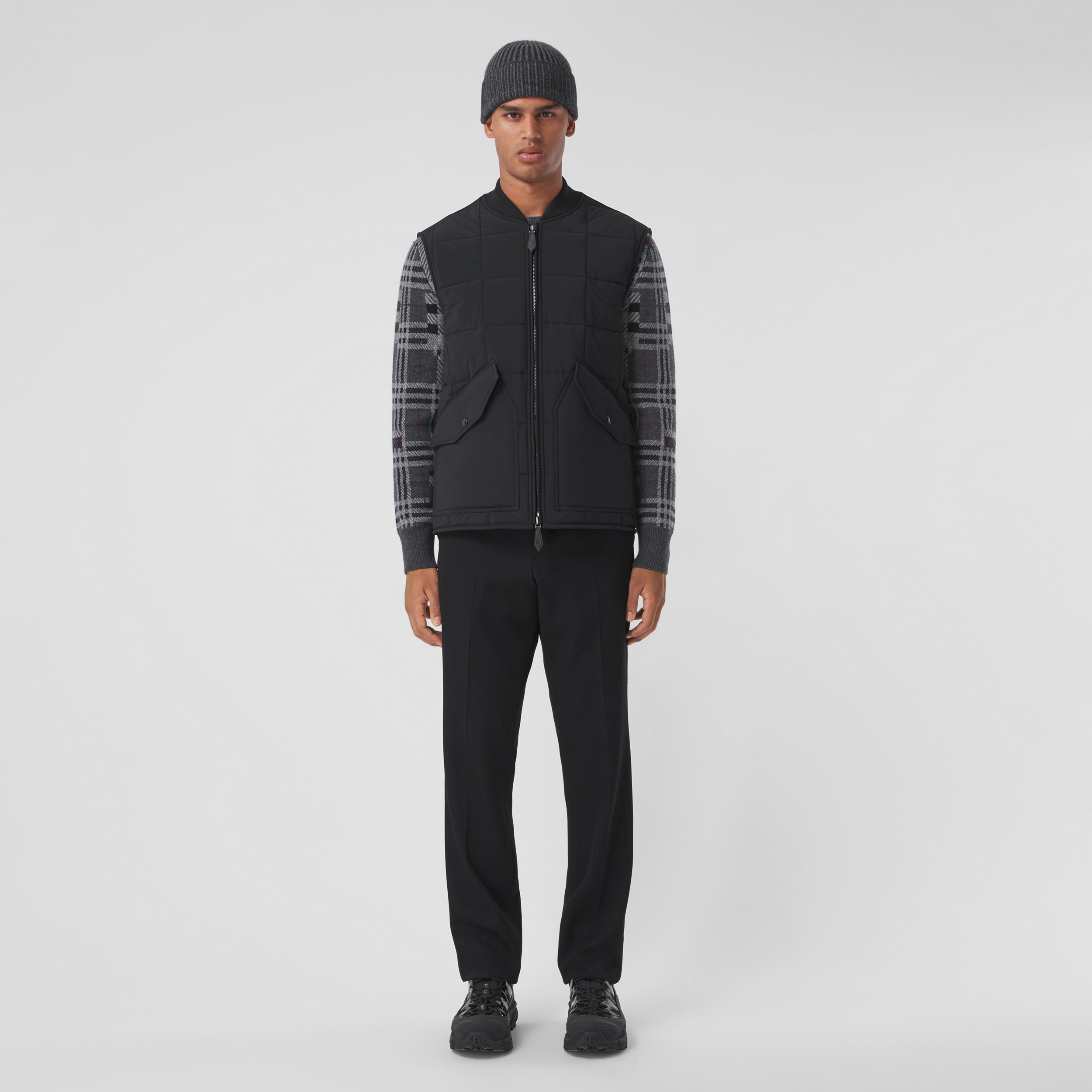 Quilted Stretch Nylon Gilet in Black - Men | Burberry® Official - 1