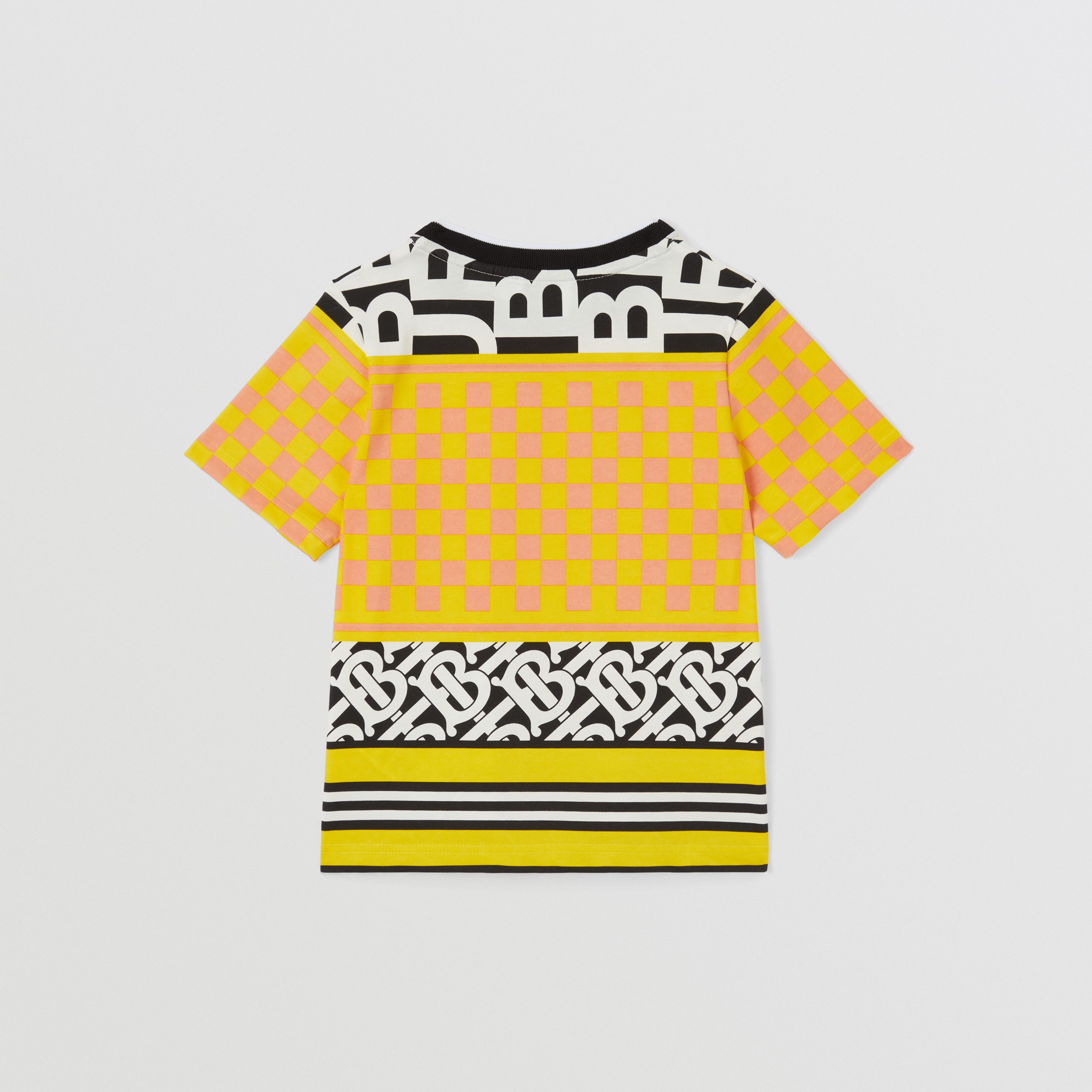 Montage Print Cotton T-shirt in Acid Yellow | Burberry® Official - 4