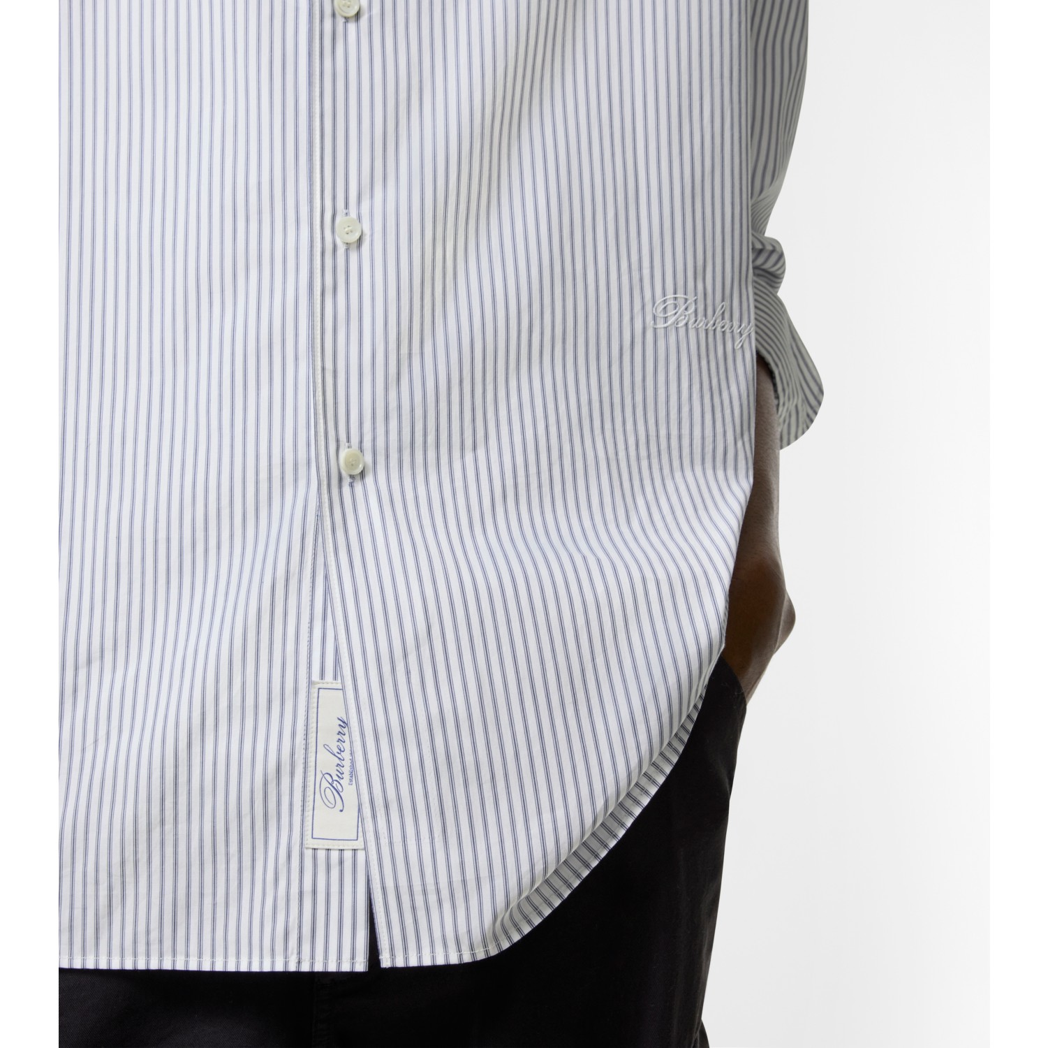 Relaxed Fit Striped Cotton Shirt in Blue/white - Men | Burberry® Official