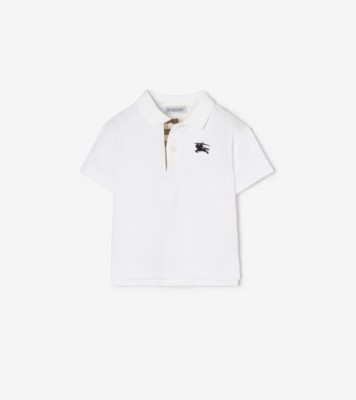Cotton Piqué Polo Shirt in White | Burberry® Official