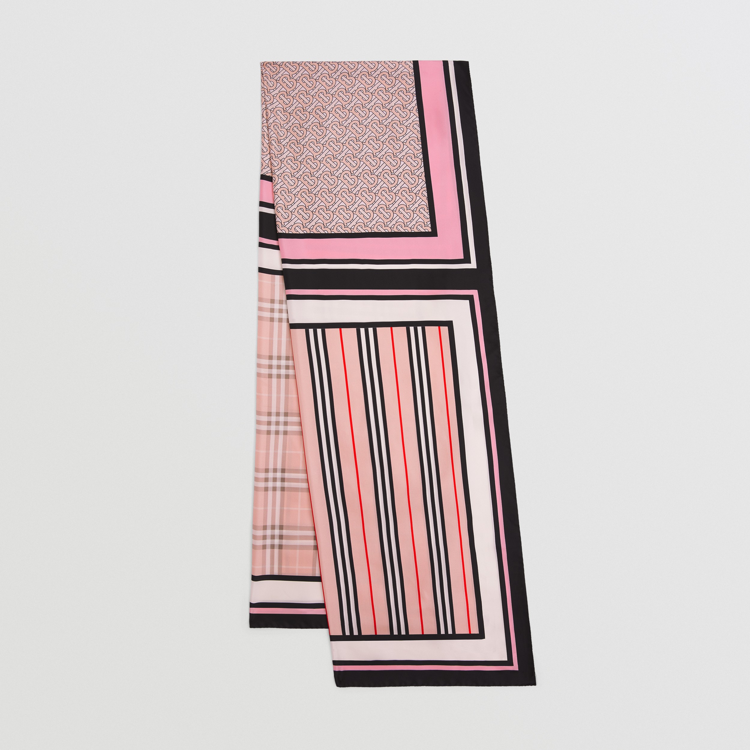 Montage Print Silk Scarf in Blush - Women | Burberry® Official - 1