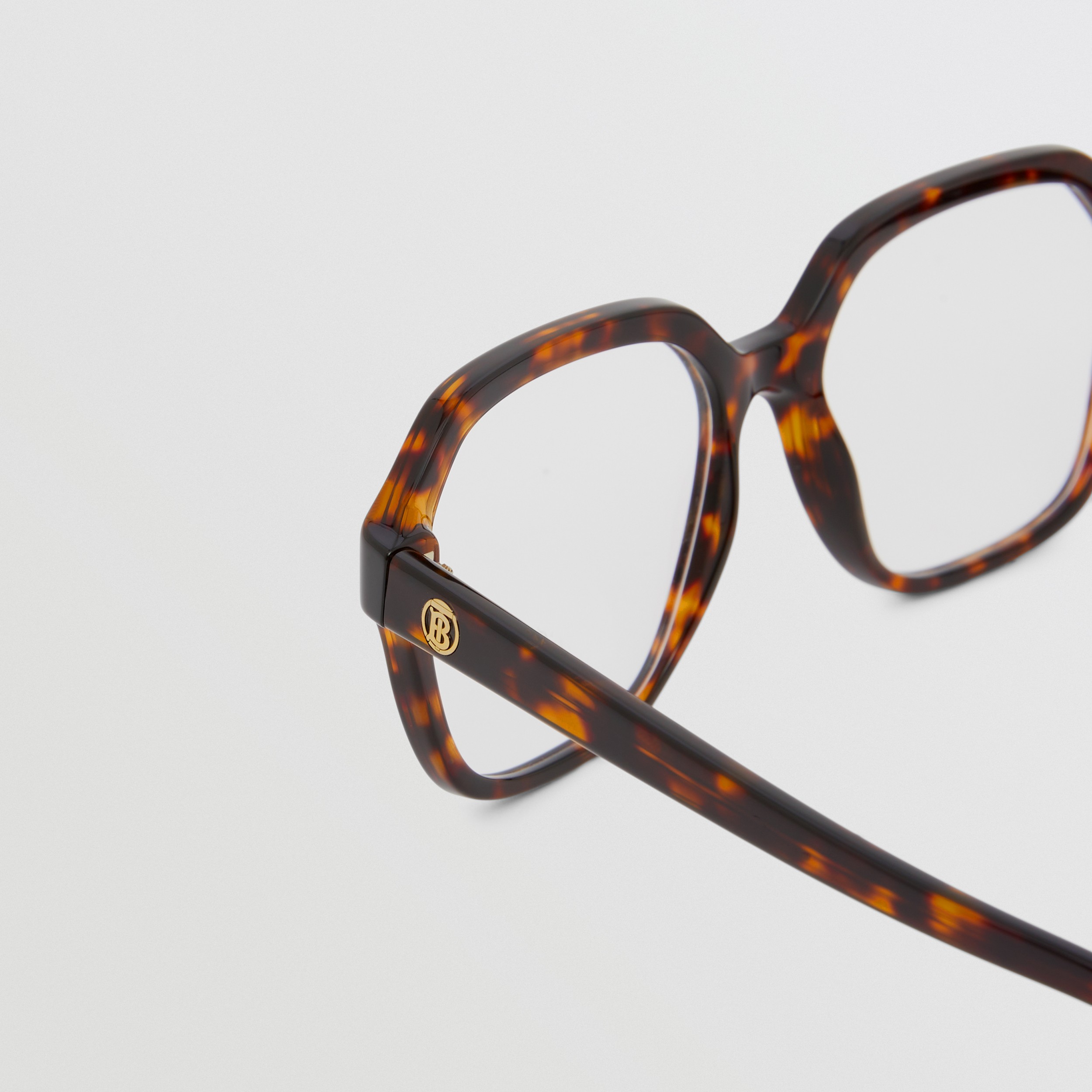 Korrekturbrille mit geometrischem Gestell (Dunkles Schildpattfarben) - Damen | Burberry® - 2