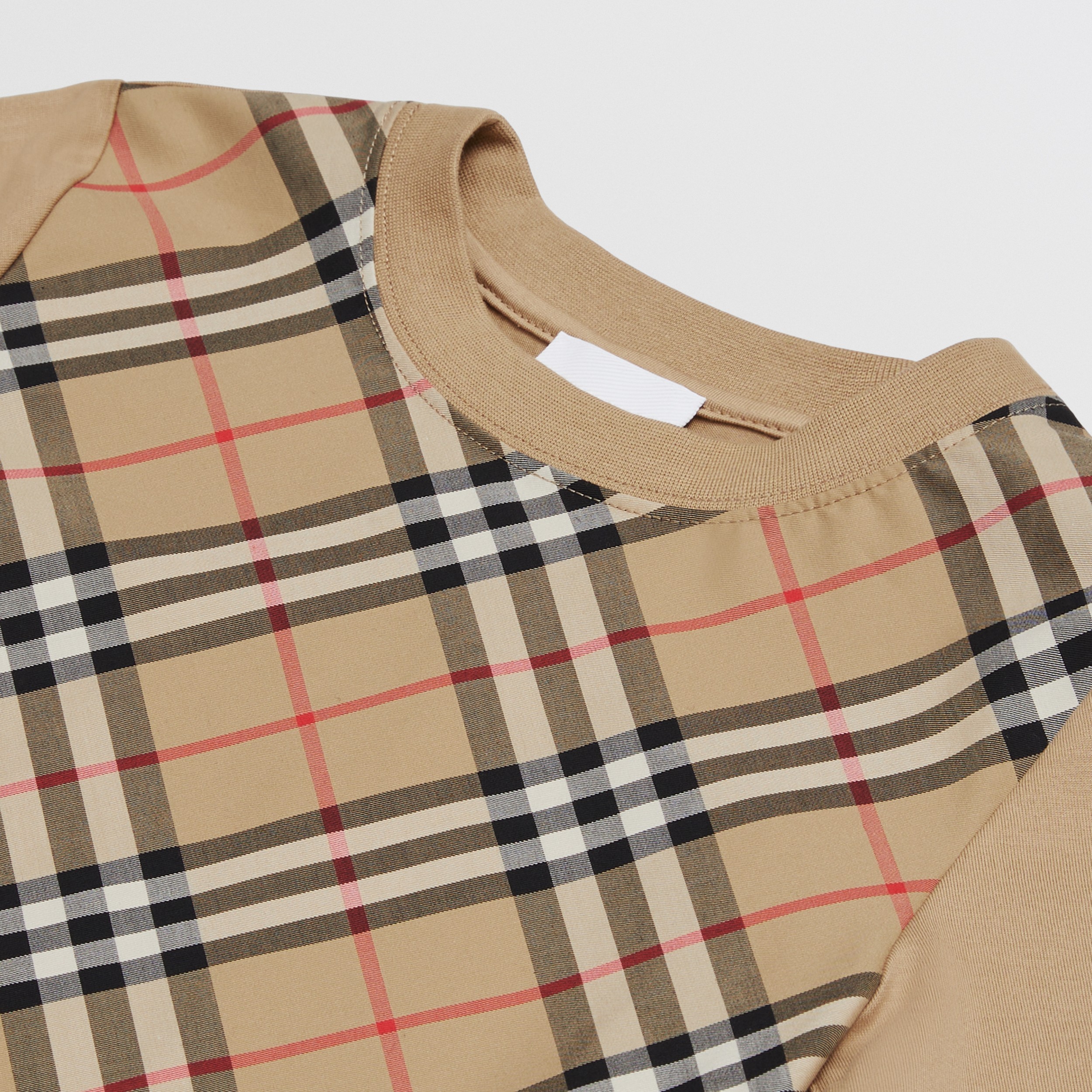 Vintage Check Panel Cotton T-shirt in Archive Beige | Burberry® Official - 2