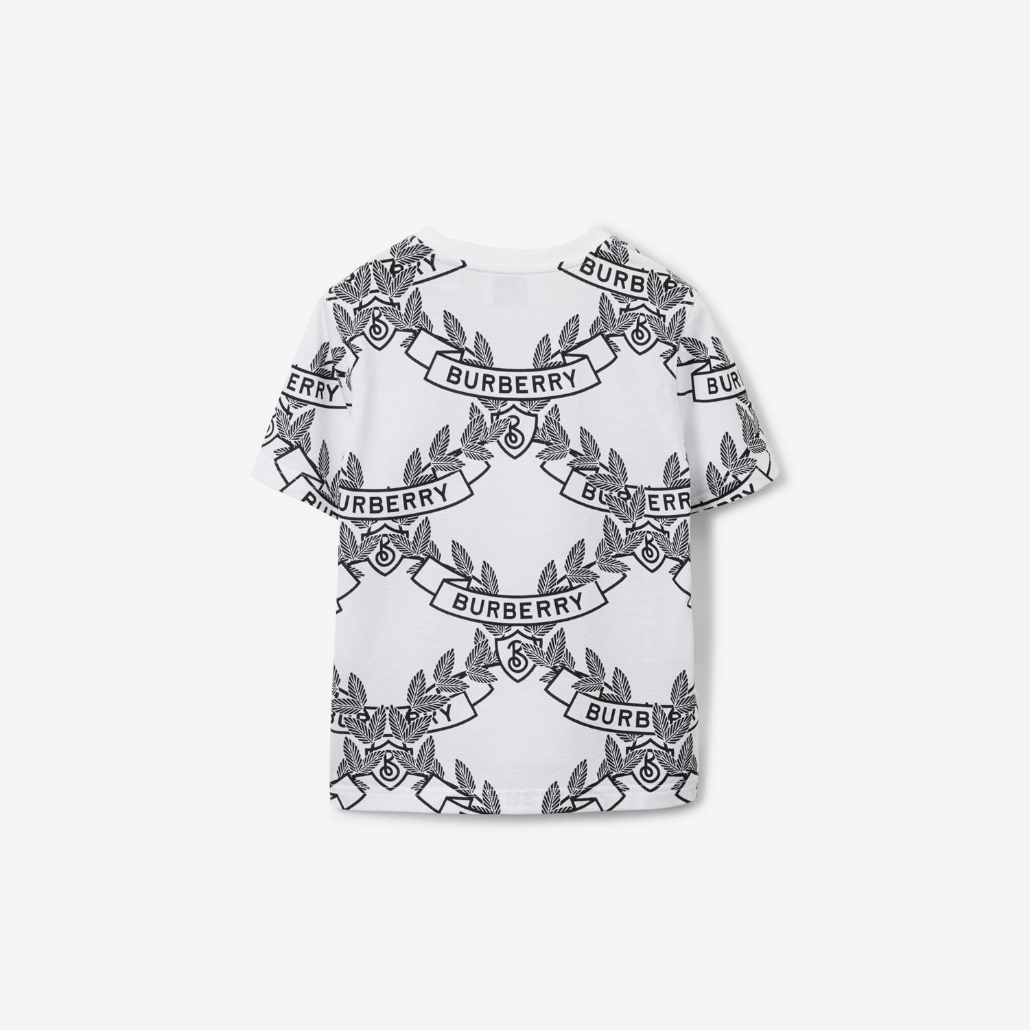 오크 리프 크레스트 코튼 티셔츠 (화이트/블랙) | Burberry®