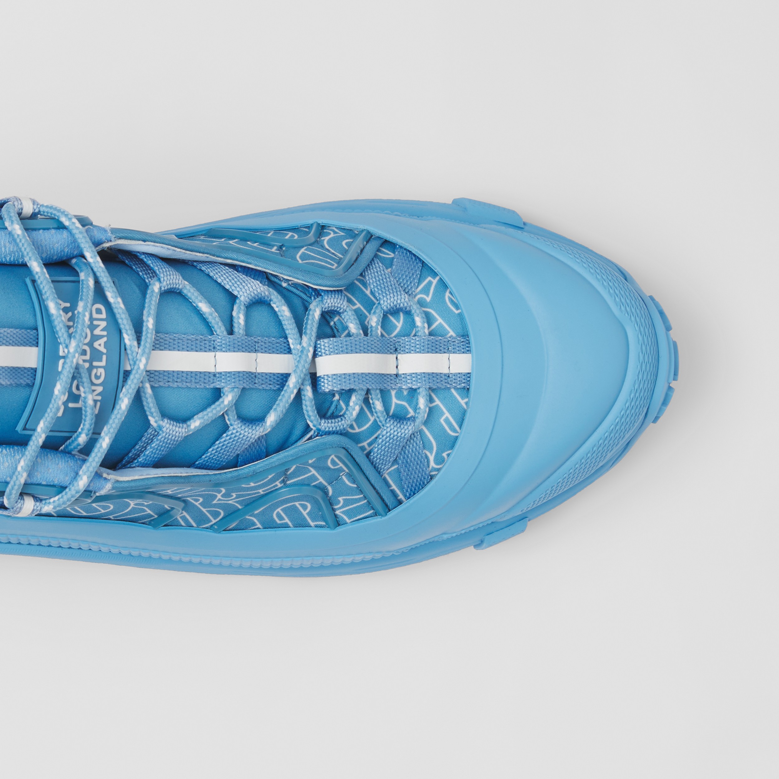 Monogram Print Nylon Arthur Sneakers in Blue Topaz - Men | Burberry® Official - 2
