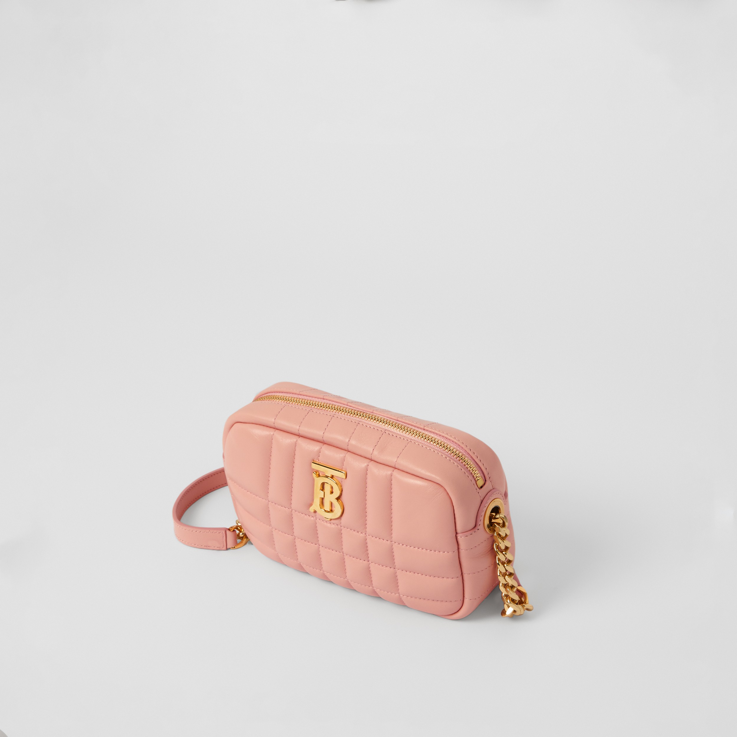 Mini Quilted Lambskin Lola Camera Bag in Peach Pink - Women | Burberry® Official - 4