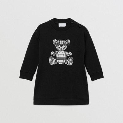 Thomas Bear Appliqué Cotton Sweater Dress