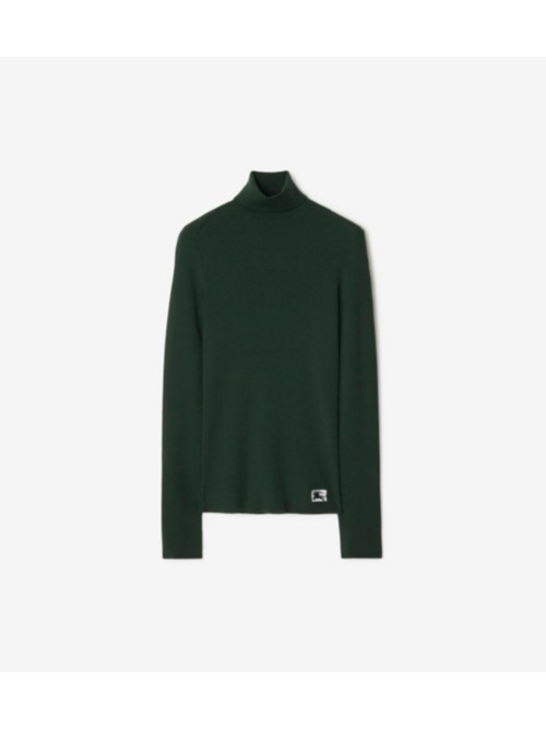 Burberry Long Sleeve Equestrian Knight Wool Jumper In Vine