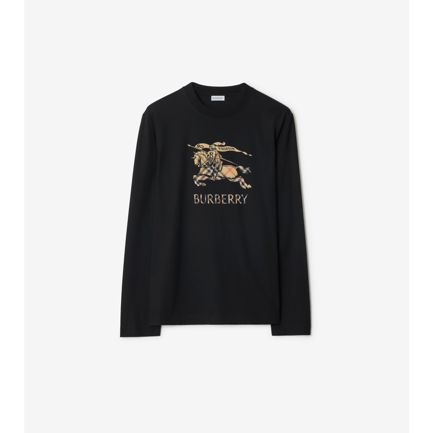 Long-sleeve Knight Ombré Cotton T-shirt