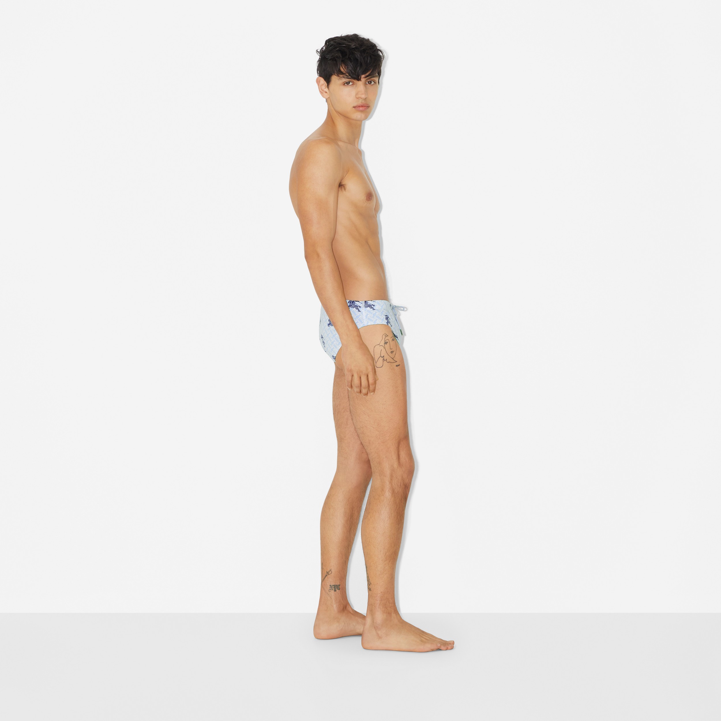 EKD 모노그램 드로스트링 브리프 수영복 (네이비) - 남성 | Burberry® - 3