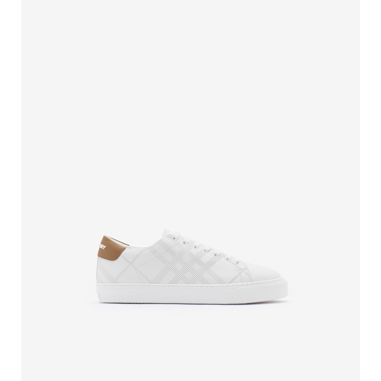 Check Leather Sneakers