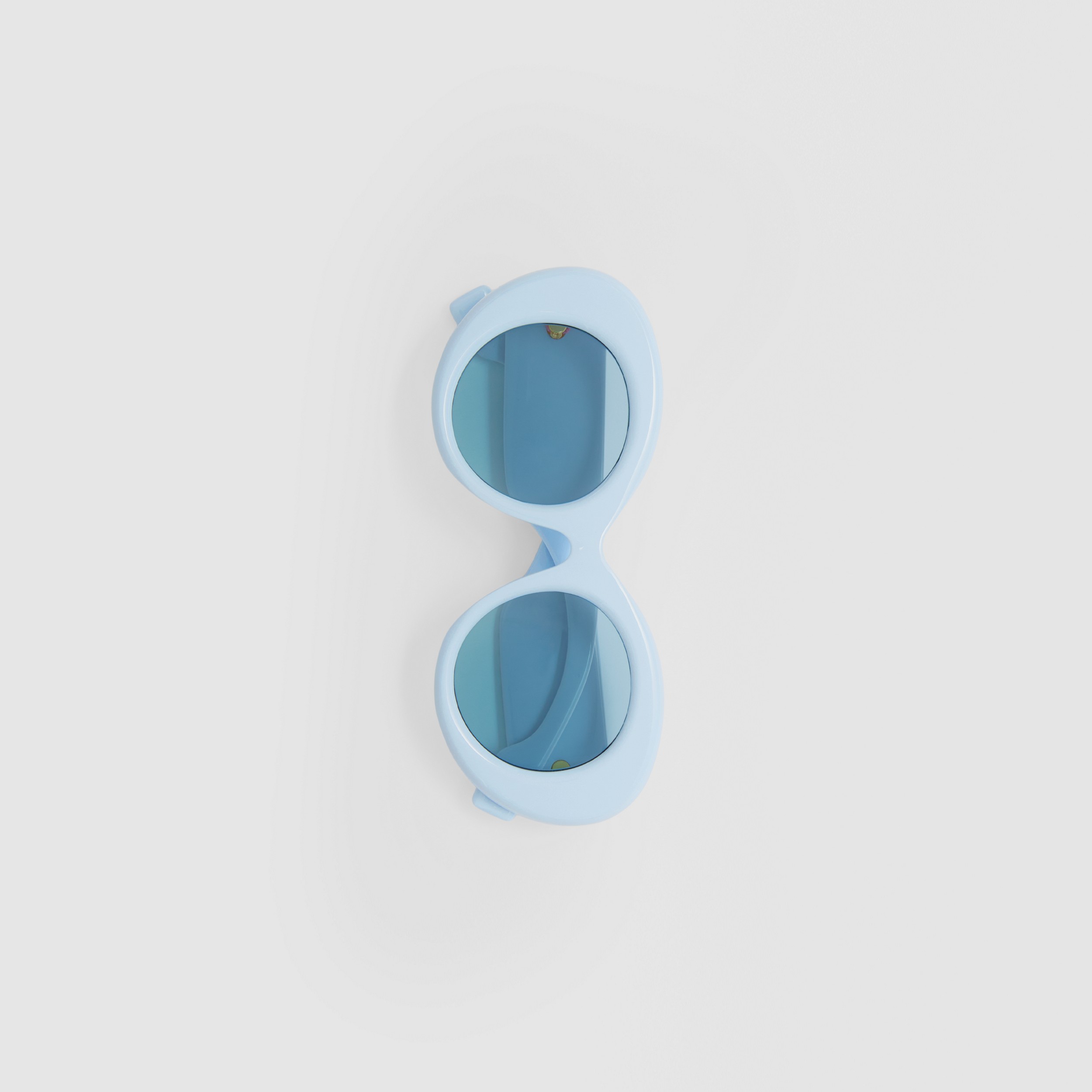 Monogram Motif Oversized Round Frame Lola Sunglasses in Light Blue - Women | Burberry® Official - 4