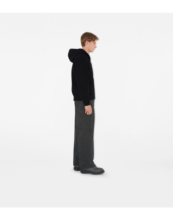 Hoodie zippé en coton mélangé avec logo