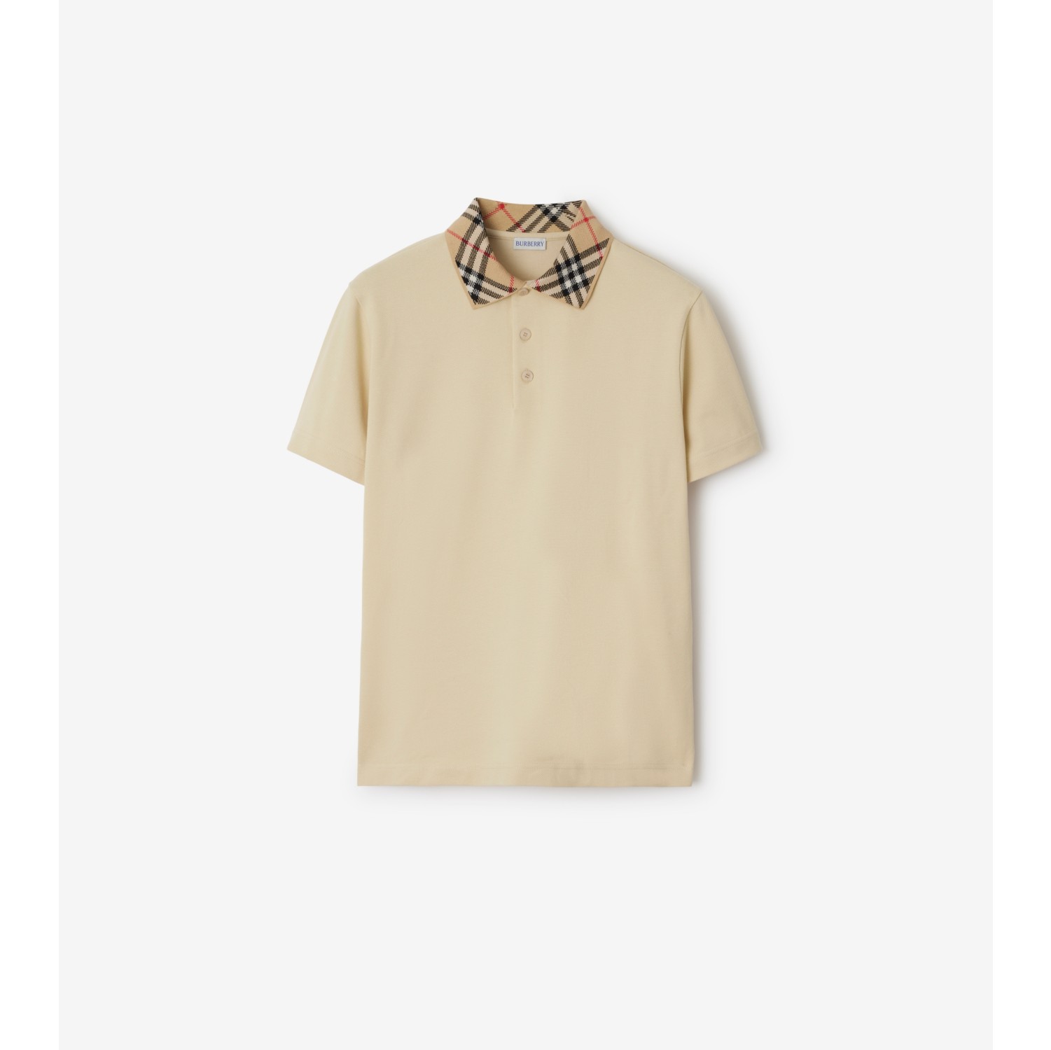 Cotton Polo Shirt in Nutmeg Men Burberry Official